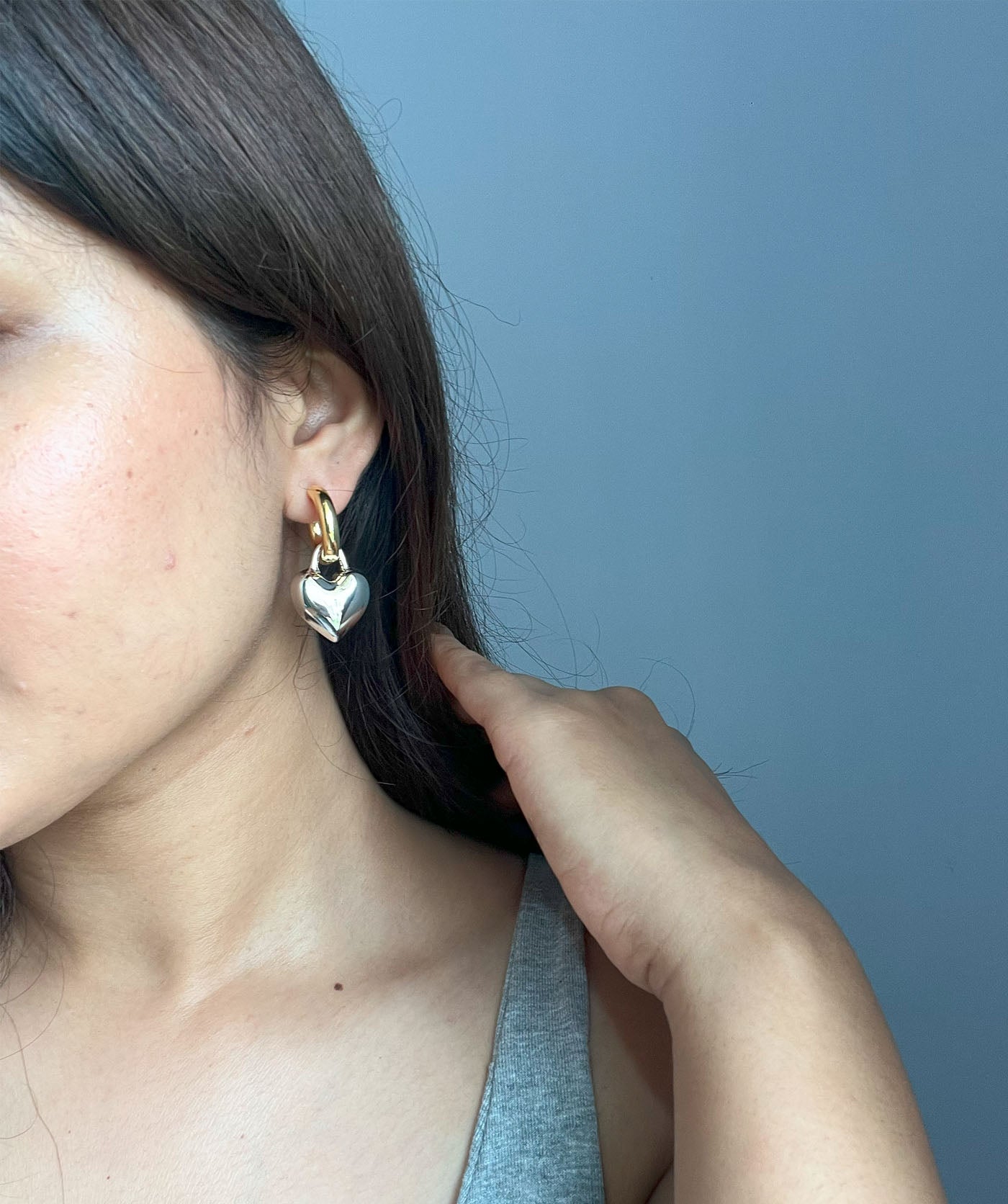 Silver Hearts Aflutter Earrings