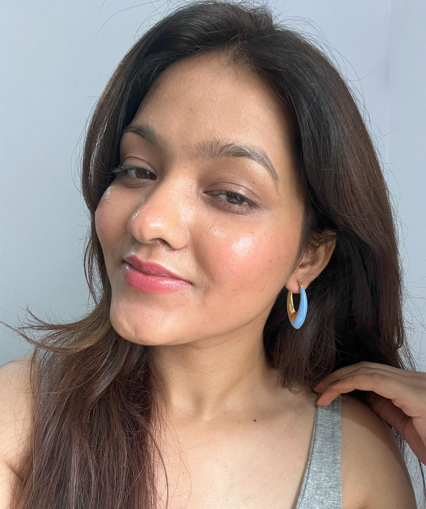 Blue Grape Stone Earrings