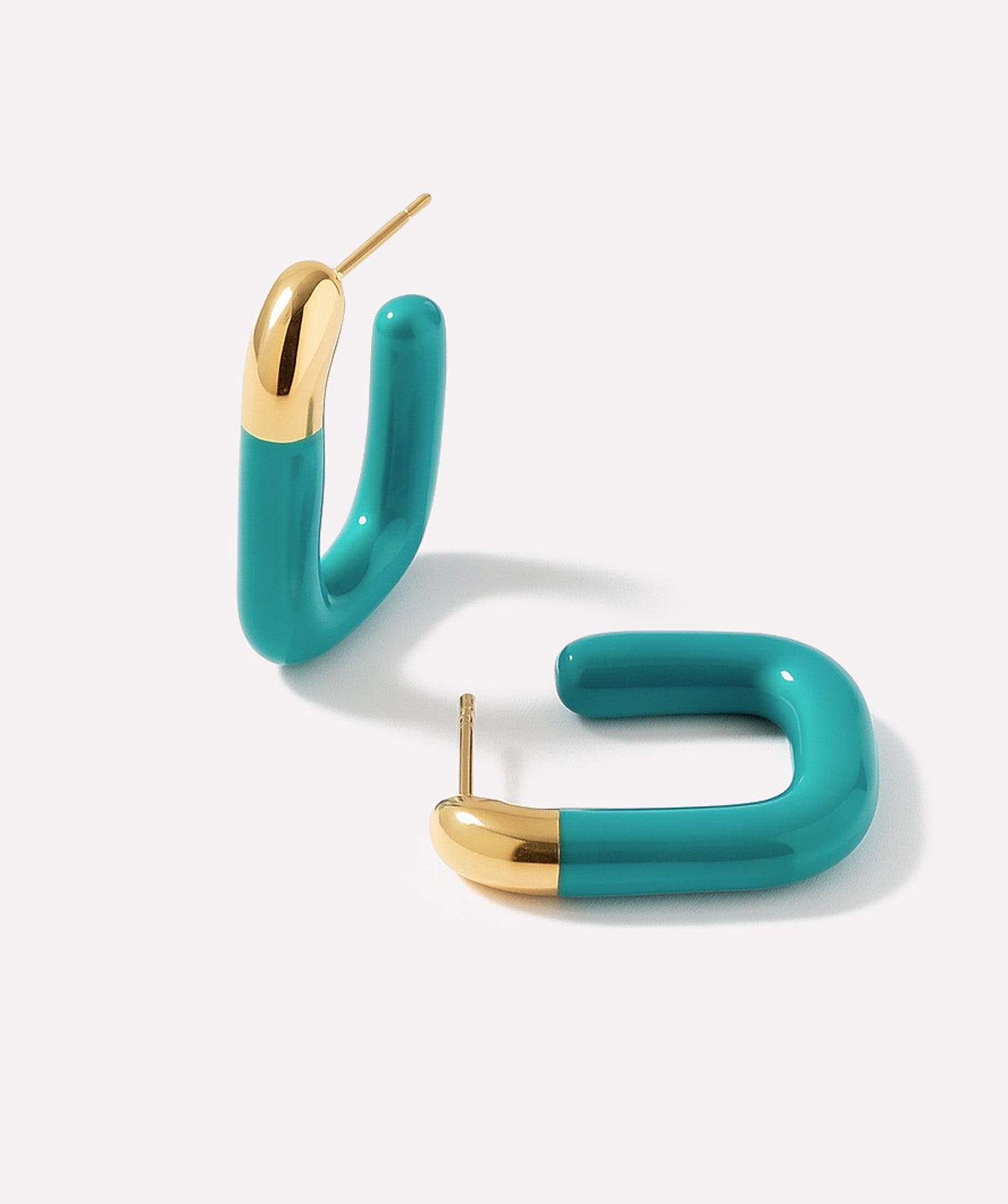 Green Color Curl Earrings