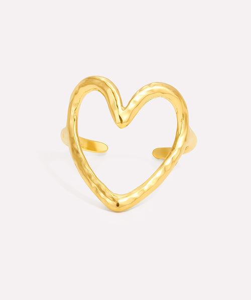 Offset Heart Ring