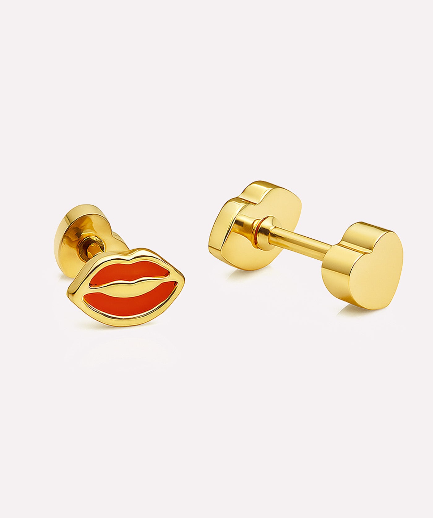 Bold Orange Pout Studs