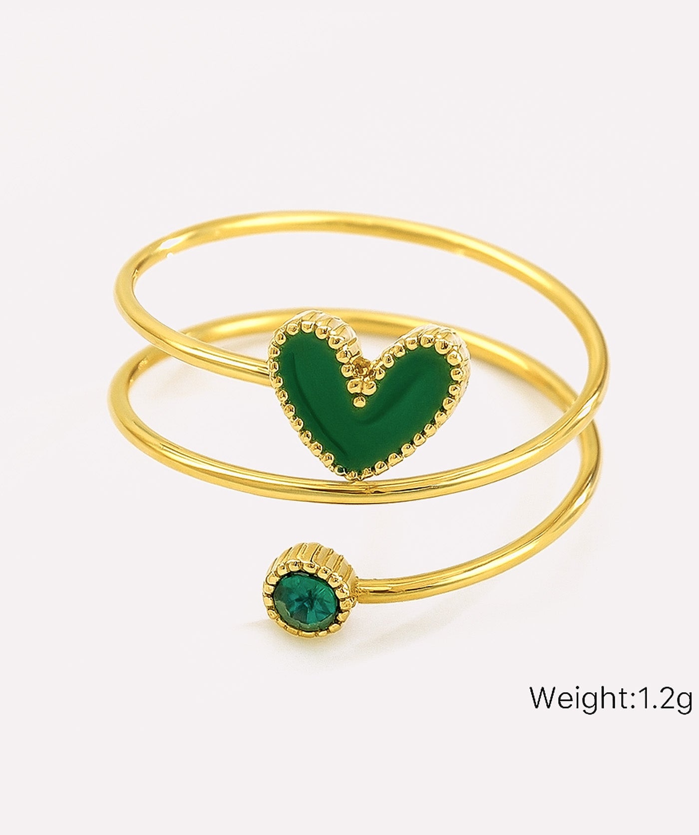 Green Mono Love Ring