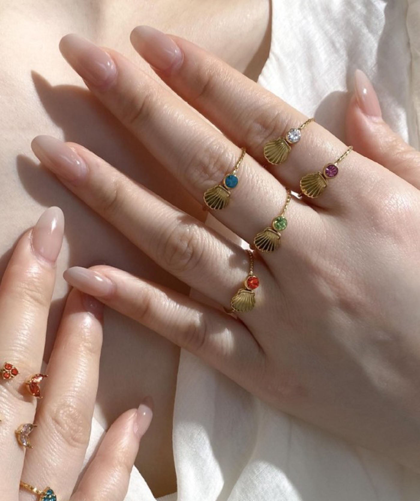 Shell Diamond Ring