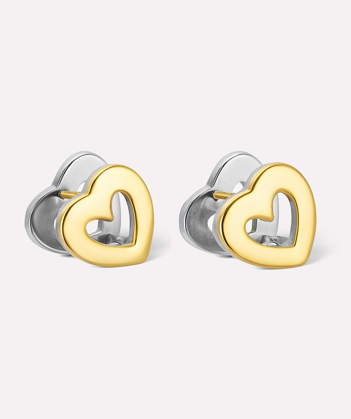 Half & Half Hearts Studs