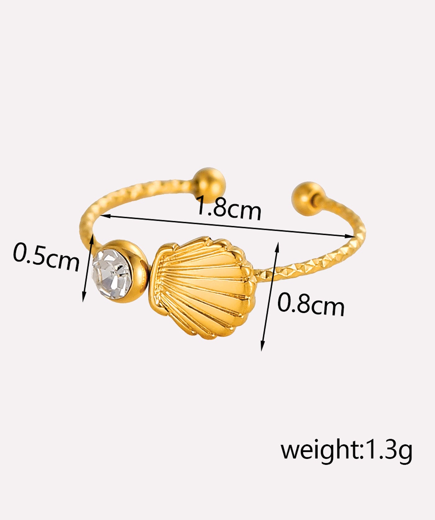 Shell Diamond Ring