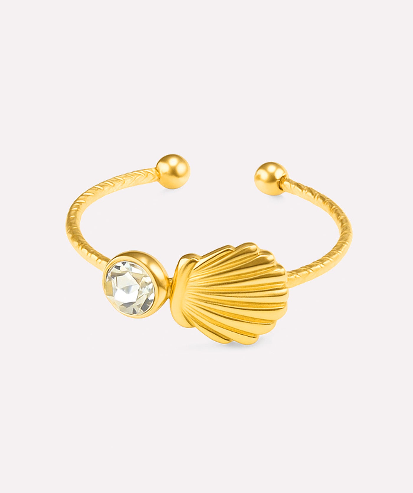 Shell Diamond Ring