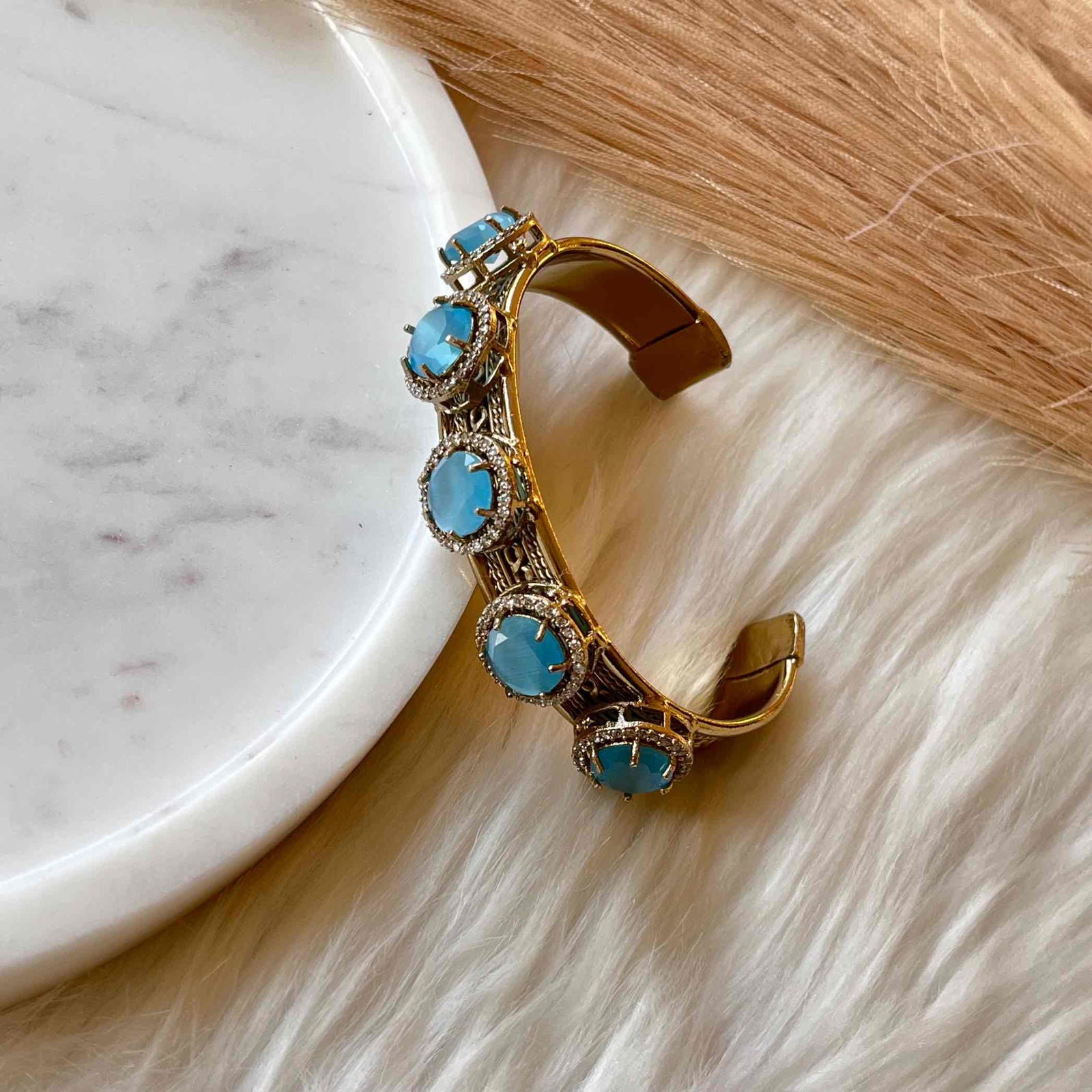 Blue Majestic Motif Fusion Bangle - womaniya - Blue Majestic Motif Fusion Bangle - womaniya -  -  -  - #tag1# - #tag2# - #tag3# - #tag4#