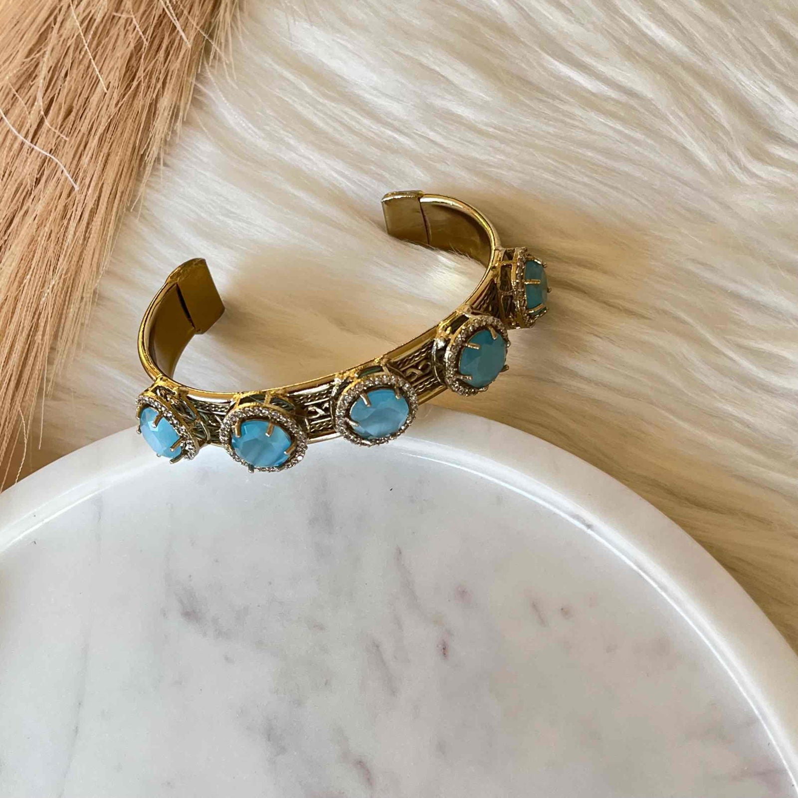 Blue Majestic Motif Fusion Bangle - womaniya - Blue Majestic Motif Fusion Bangle - womaniya -  -  -  - #tag1# - #tag2# - #tag3# - #tag4#