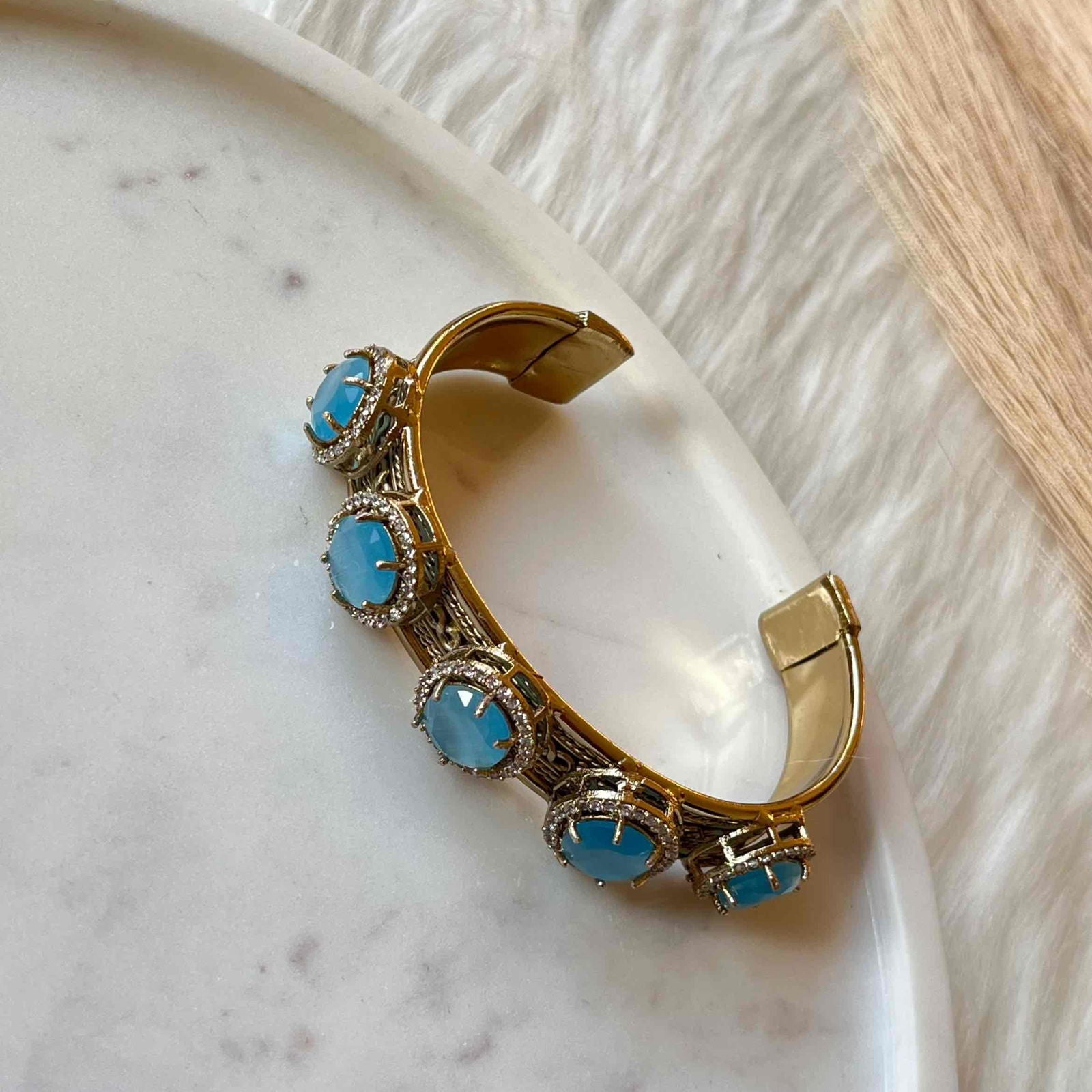 Blue Majestic Motif Fusion Bangle - womaniya - Blue Majestic Motif Fusion Bangle - womaniya -  -  -  - #tag1# - #tag2# - #tag3# - #tag4#