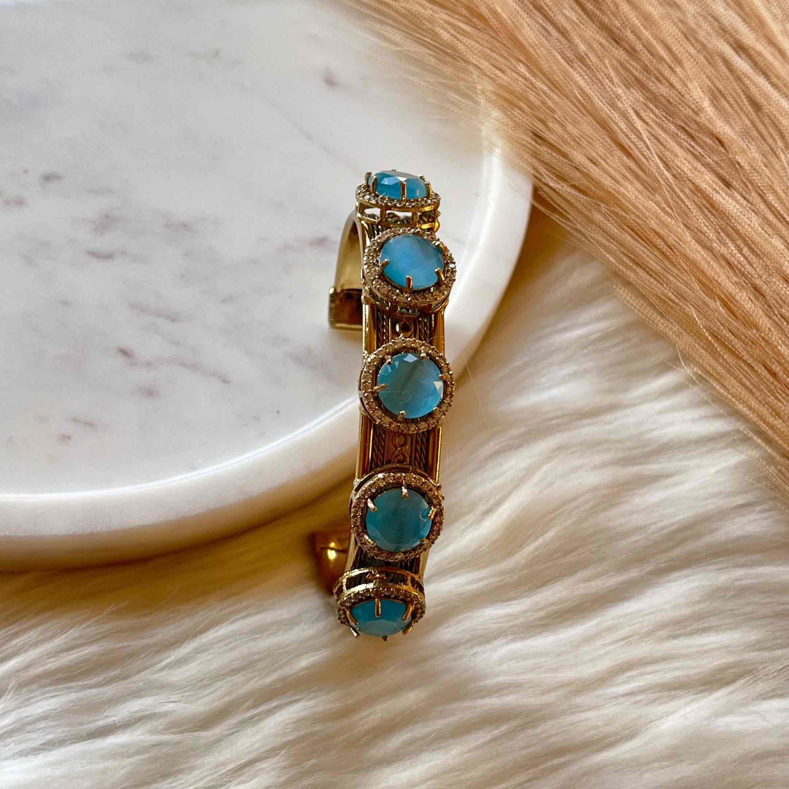 Blue Majestic Motif Fusion Bangle - womaniya - Blue Majestic Motif Fusion Bangle - womaniya -  -  -  - #tag1# - #tag2# - #tag3# - #tag4#