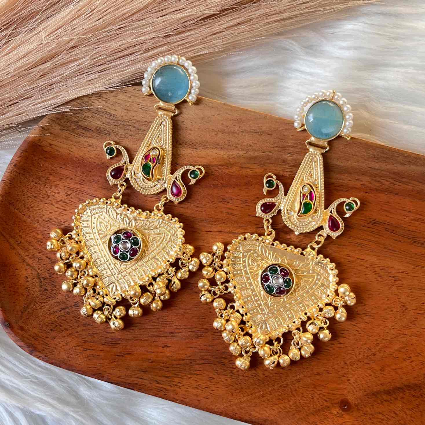 Blue Meenakshi Fusion Golden Earrings - womaniya - Blue Meenakshi Fusion Golden Earrings - womaniya -  -  -  - #tag1# - #tag2# - #tag3# - #tag4#