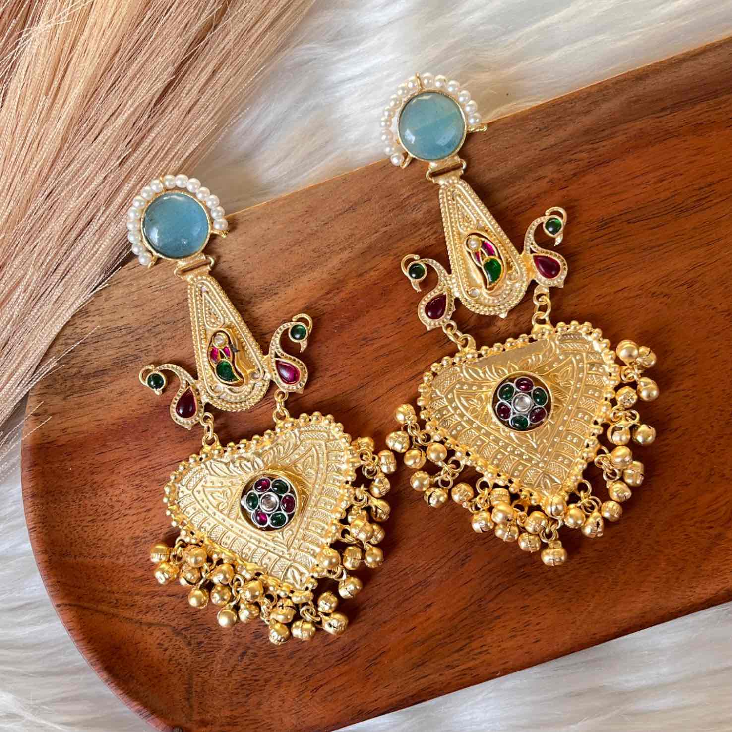 Blue Meenakshi Fusion Golden Earrings - womaniya - Blue Meenakshi Fusion Golden Earrings - womaniya -  -  -  - #tag1# - #tag2# - #tag3# - #tag4#