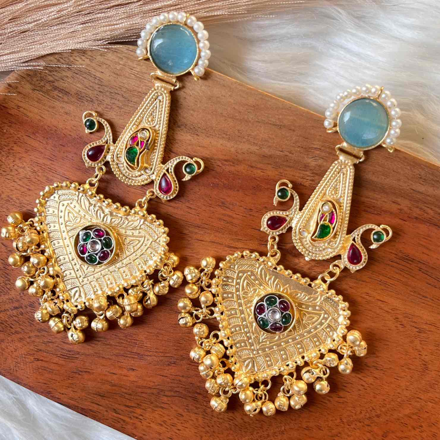 Blue Meenakshi Fusion Golden Earrings - womaniya - Blue Meenakshi Fusion Golden Earrings - womaniya -  -  -  - #tag1# - #tag2# - #tag3# - #tag4#