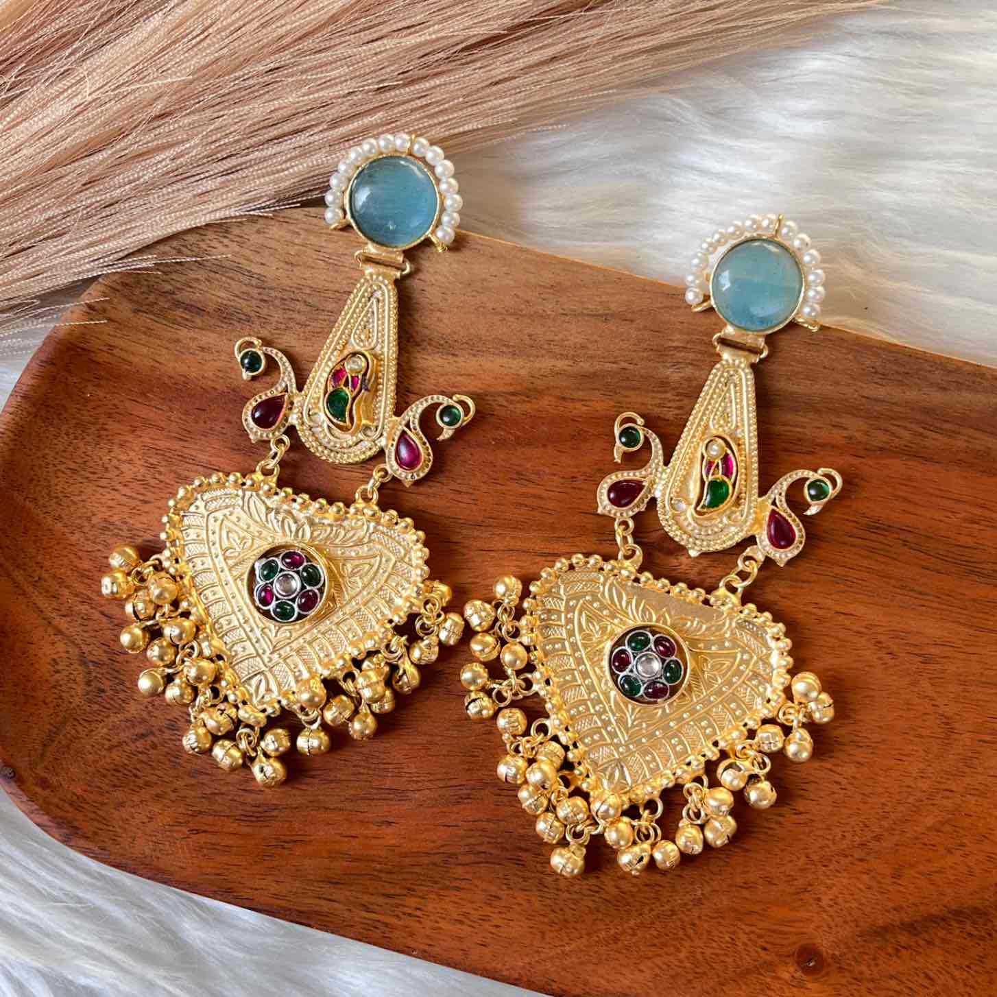 Blue Meenakshi Fusion Golden Earrings - womaniya - Blue Meenakshi Fusion Golden Earrings - womaniya -  -  -  - #tag1# - #tag2# - #tag3# - #tag4#