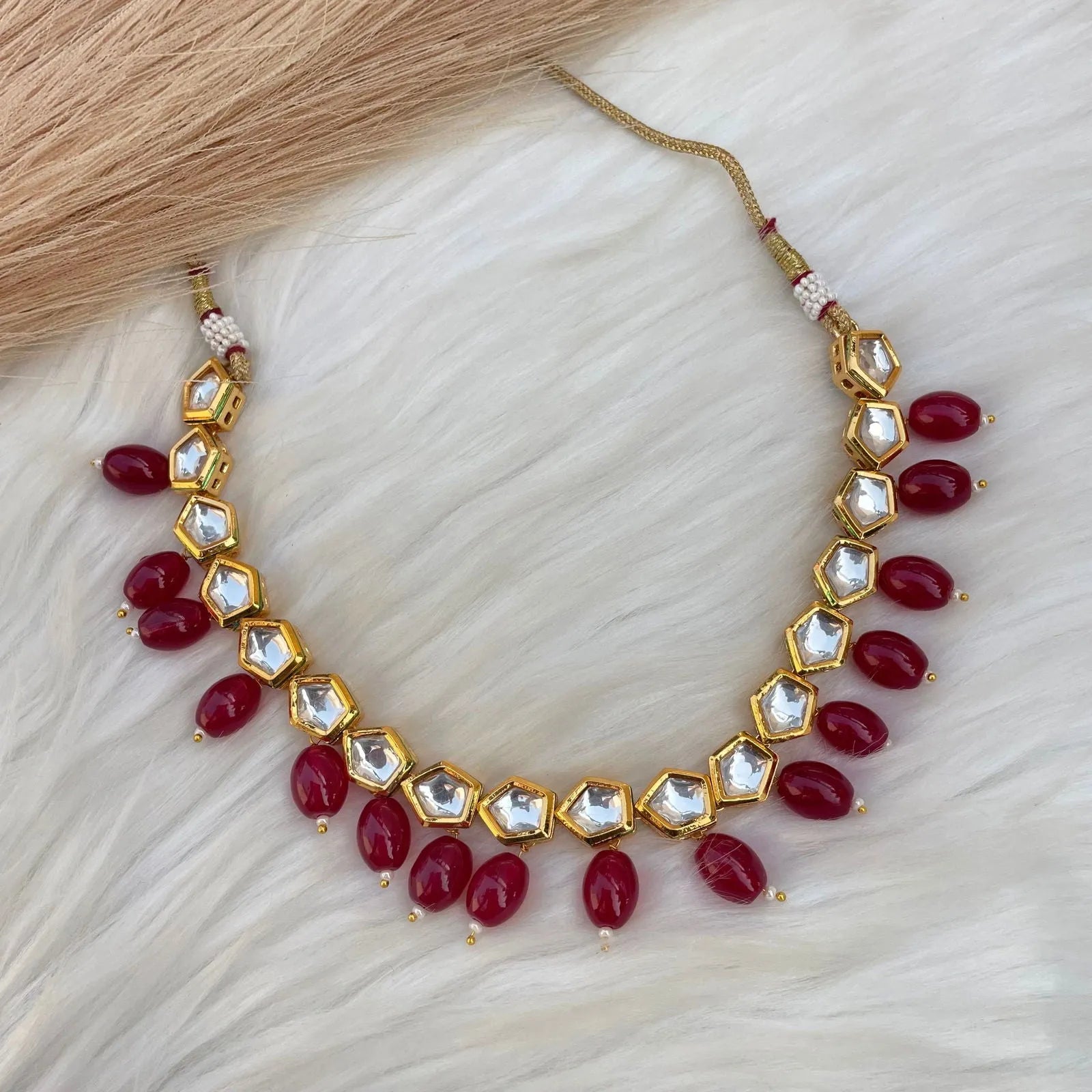 Dark Pink Jodha Jewels Necklace Set - womaniya - Dark Pink Jodha Jewels Necklace Set - womaniya -  -  -  - #tag1# - #tag2# - #tag3# - #tag4#