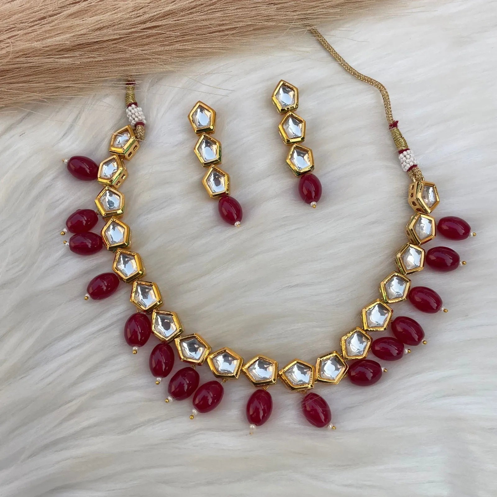 Dark Pink Jodha Jewels Necklace Set - womaniya - Dark Pink Jodha Jewels Necklace Set - womaniya -  -  -  - #tag1# - #tag2# - #tag3# - #tag4#