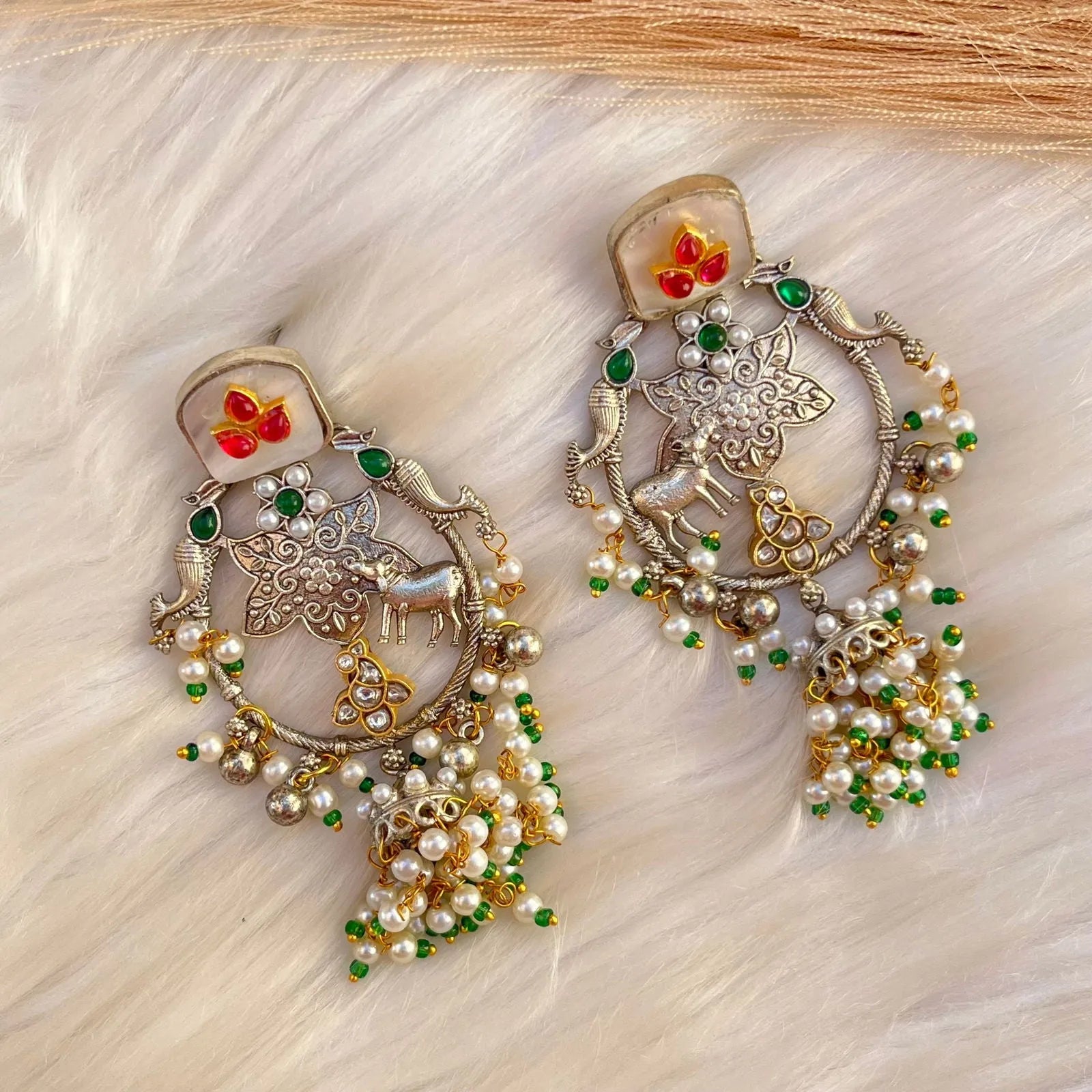 Green Empress Nandi Earrings - womaniya - Green Empress Nandi Earrings - womaniya -  -  -  - #tag1# - #tag2# - #tag3# - #tag4#