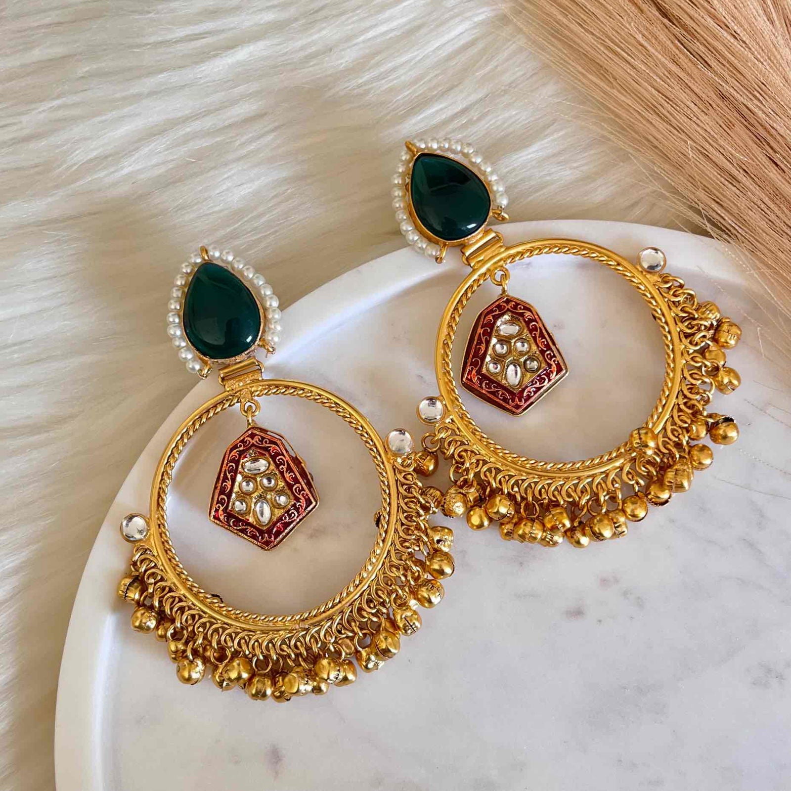 Green Naina Golden Fusion Earrings - womaniya - Green Naina Golden Fusion Earrings - womaniya -  -  -  - #tag1# - #tag2# - #tag3# - #tag4#