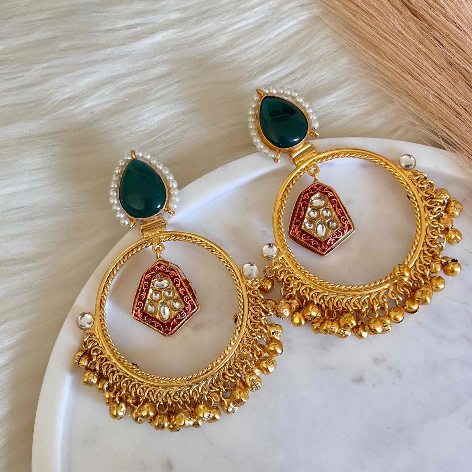 Green Naina Golden Fusion Earrings - womaniya - Green Naina Golden Fusion Earrings - womaniya -  -  -  - #tag1# - #tag2# - #tag3# - #tag4#