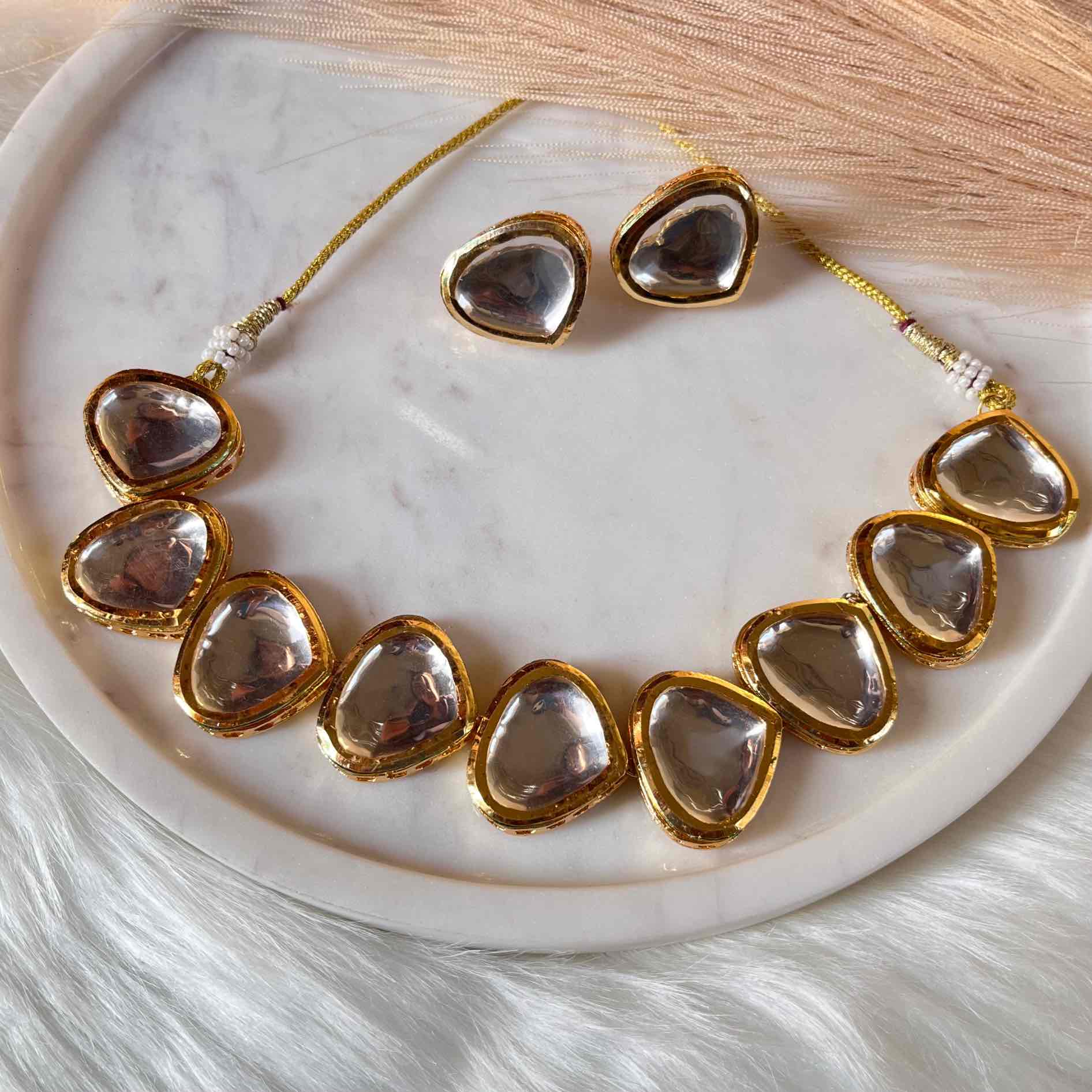 Golden Allure Kundan Necklace Set