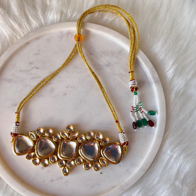 Square Glow Kundan Necklace Set