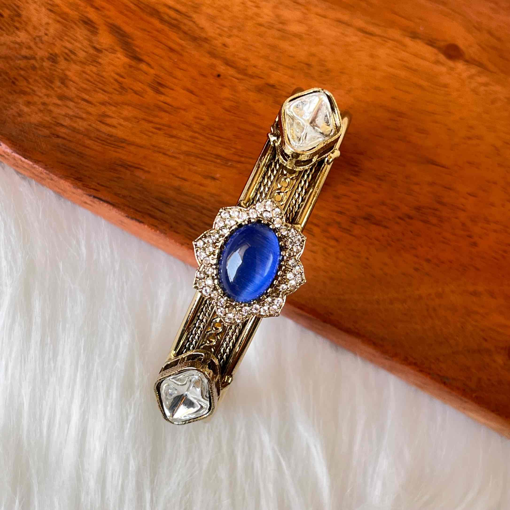 Navy Blue Linear Chic Fusion Kada