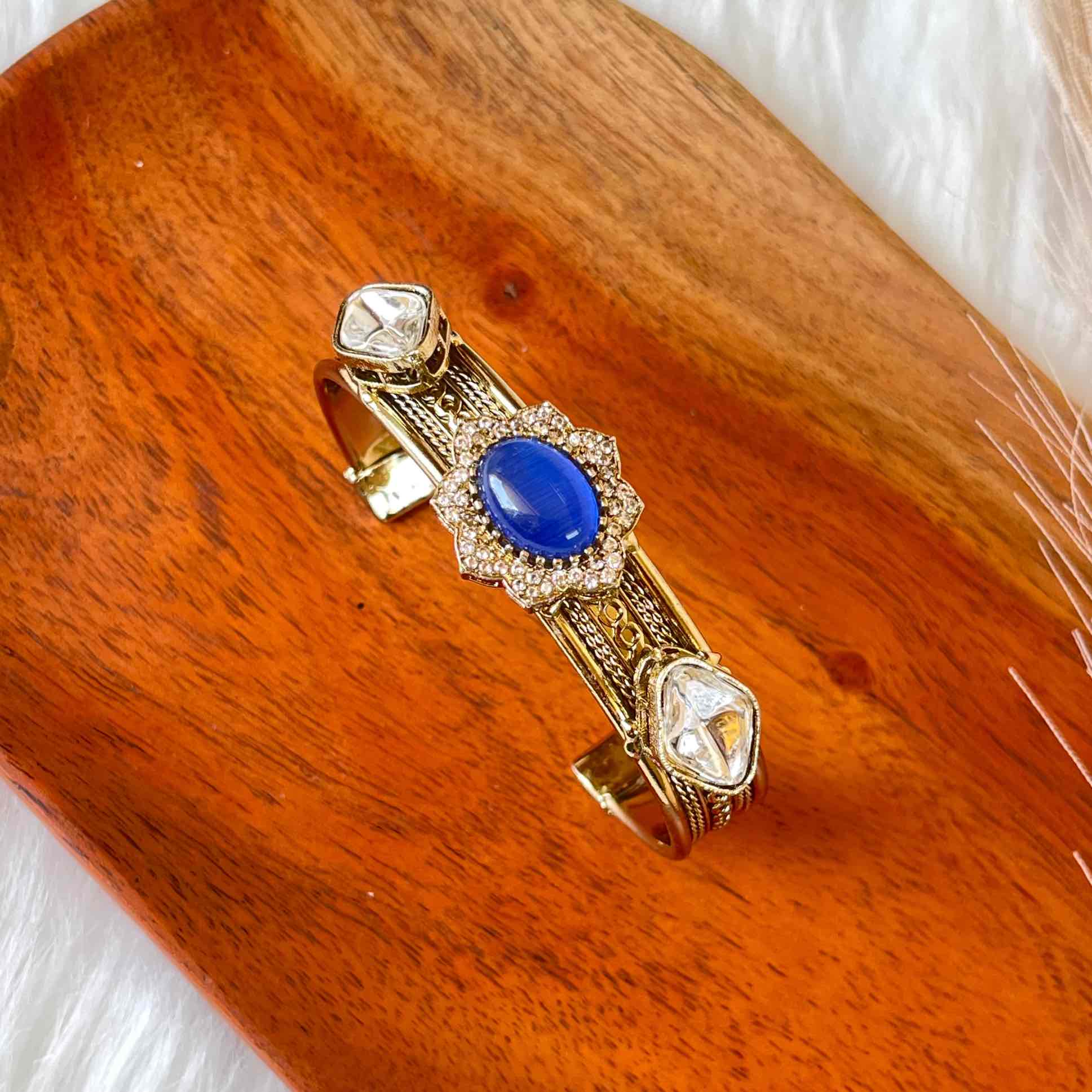 Navy Blue Linear Chic Fusion Kada