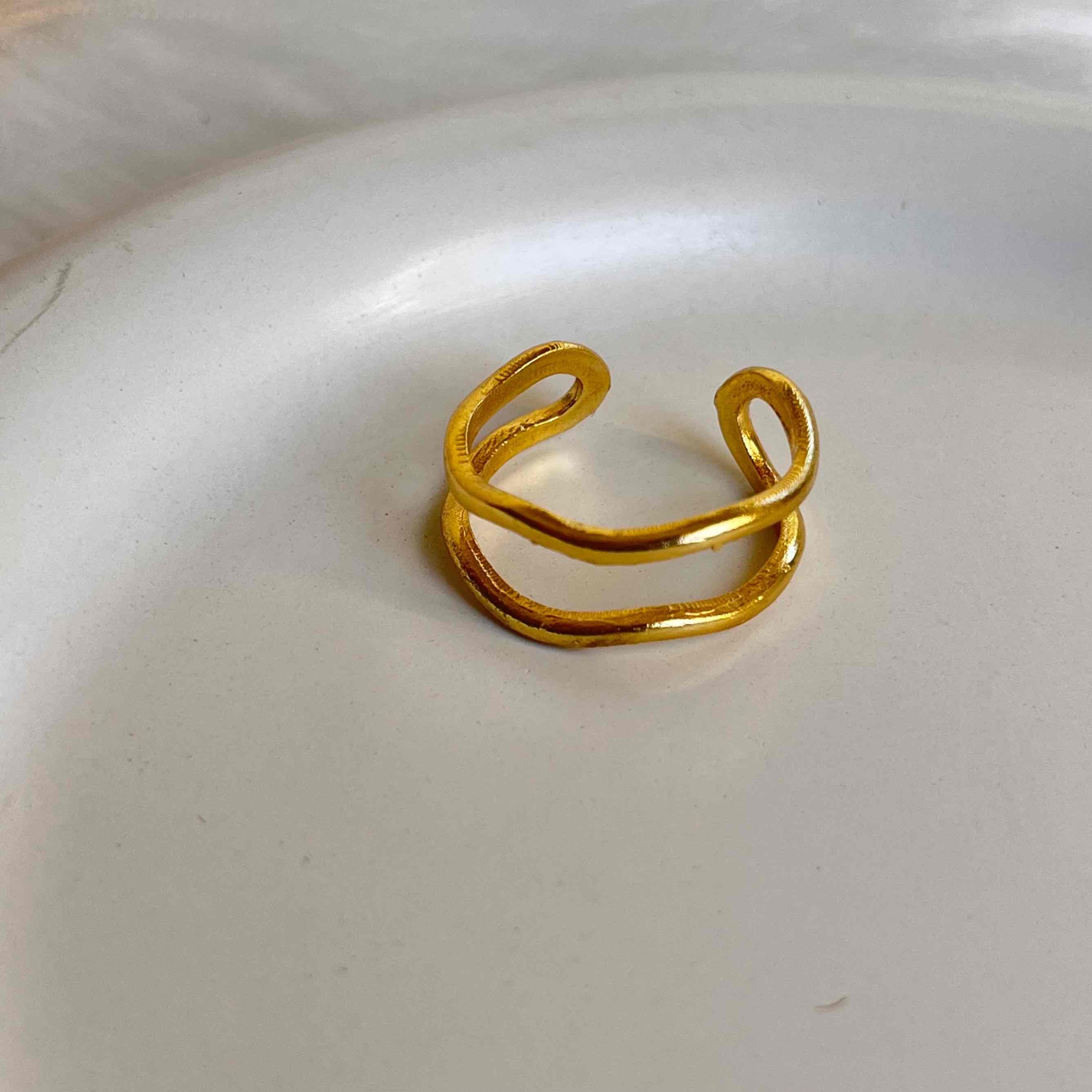 Gilded Twine Ring (Adjustable )