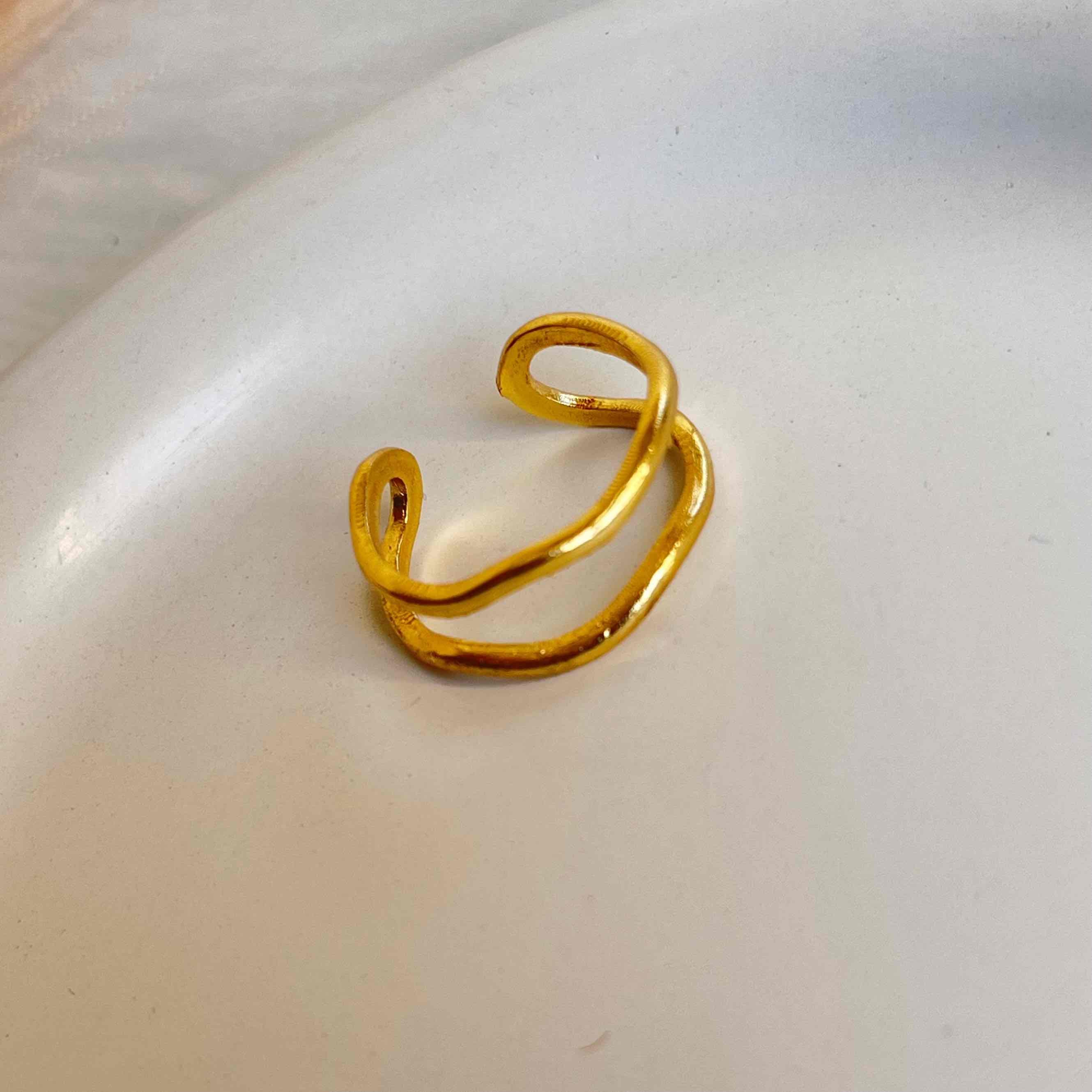 Gilded Twine Ring (Adjustable )