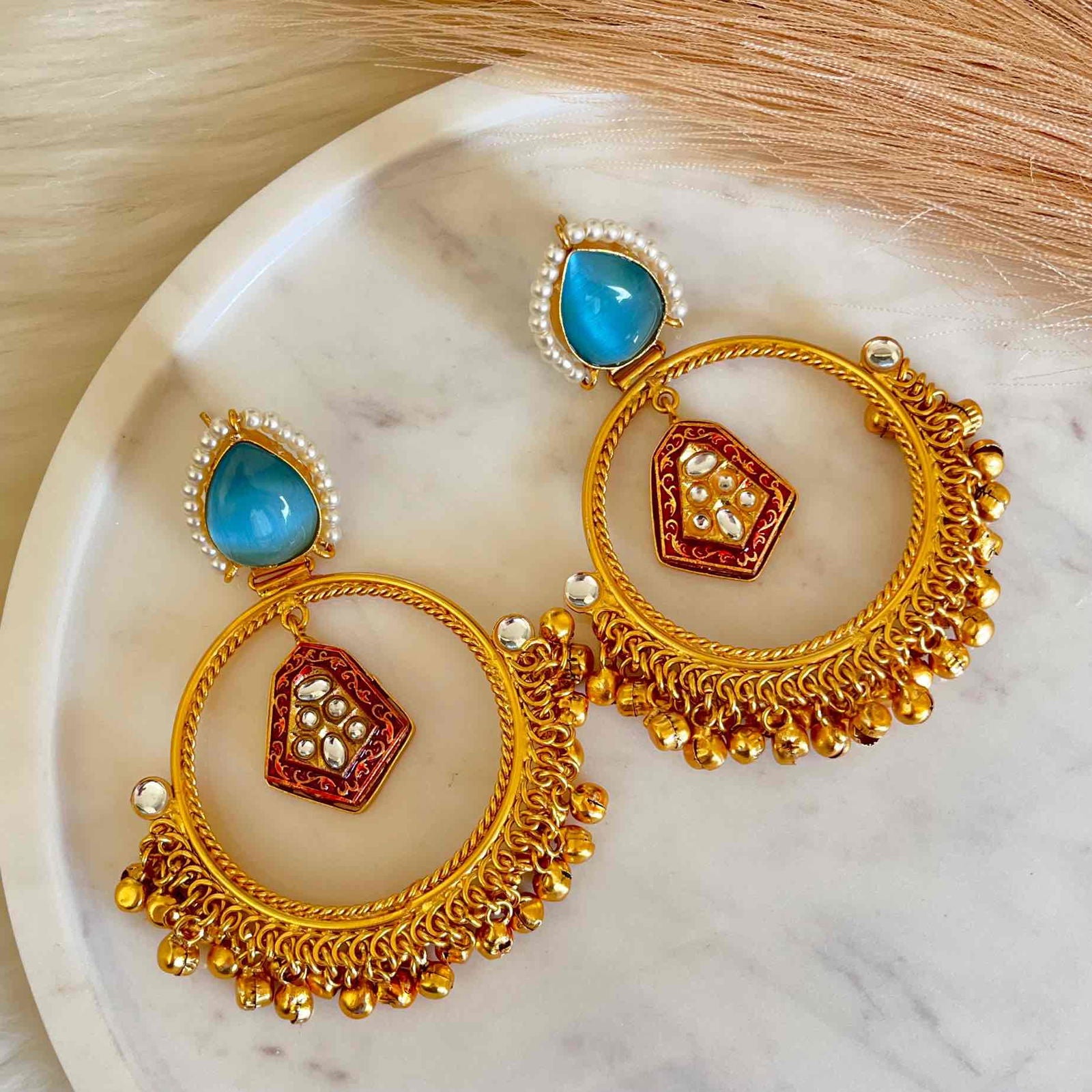Light Blue Naina Golden Fusion Earrings - womaniya - Light Blue Naina Golden Fusion Earrings - womaniya -  -  -  - #tag1# - #tag2# - #tag3# - #tag4#