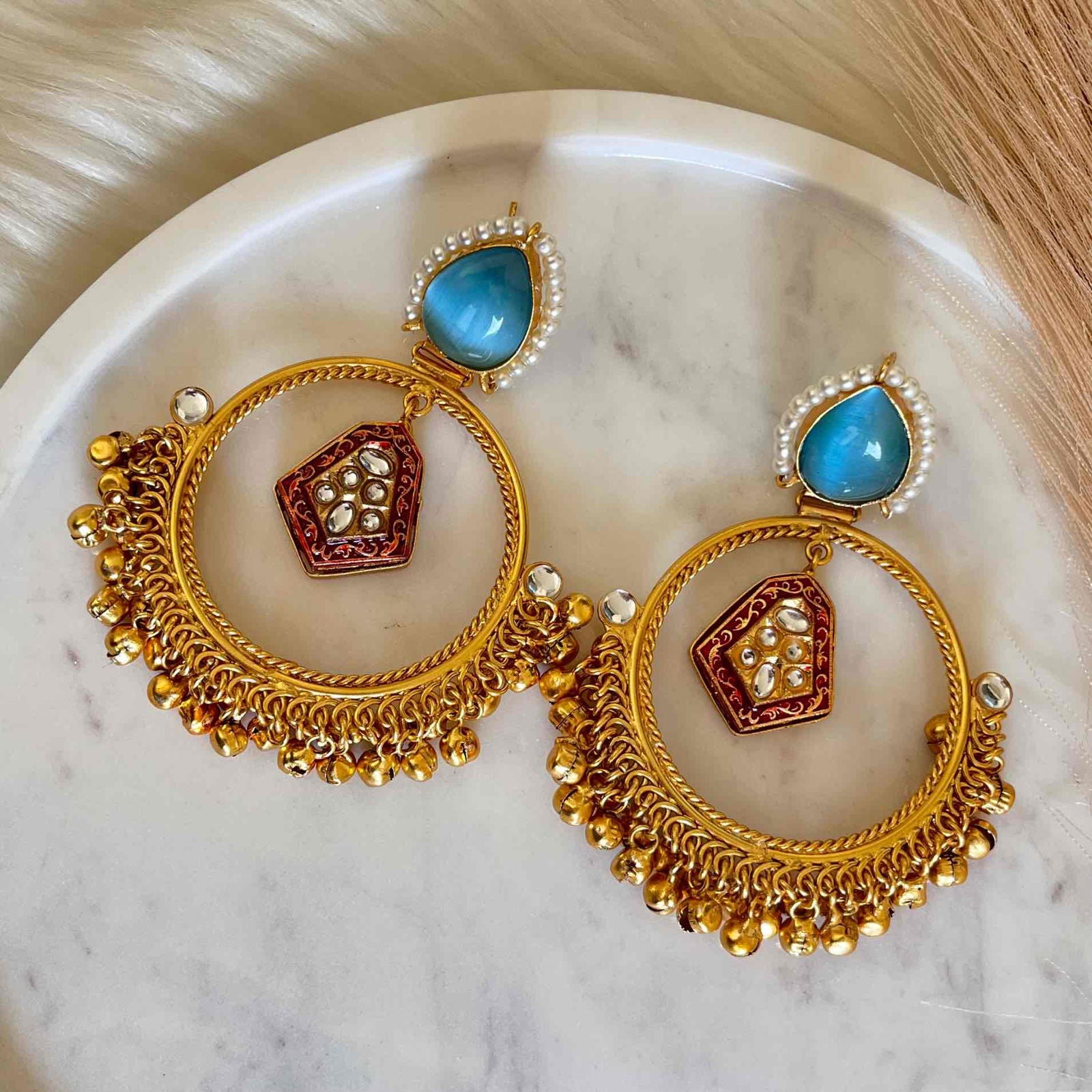 Light Blue Naina Golden Fusion Earrings - womaniya - Light Blue Naina Golden Fusion Earrings - womaniya -  -  -  - #tag1# - #tag2# - #tag3# - #tag4#