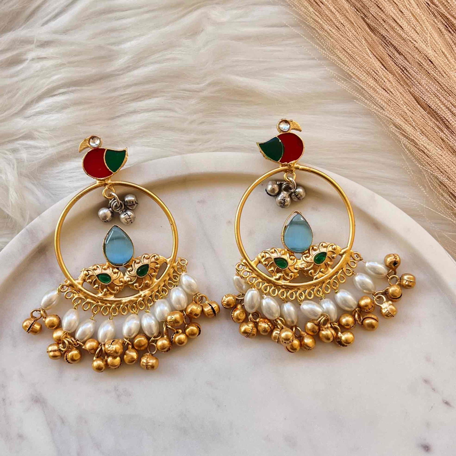 Light Blue Round Chidiya Golden Fusion Earrings - womaniya - Light Blue Round Chidiya Golden Fusion Earrings - womaniya -  -  -  - #tag1# - #tag2# - #tag3# - #tag4#