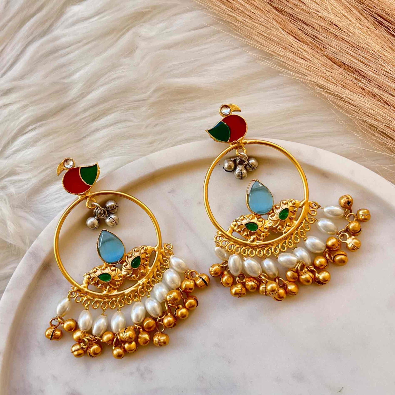 Light Blue Round Chidiya Golden Fusion Earrings - womaniya - Light Blue Round Chidiya Golden Fusion Earrings - womaniya -  -  -  - #tag1# - #tag2# - #tag3# - #tag4#