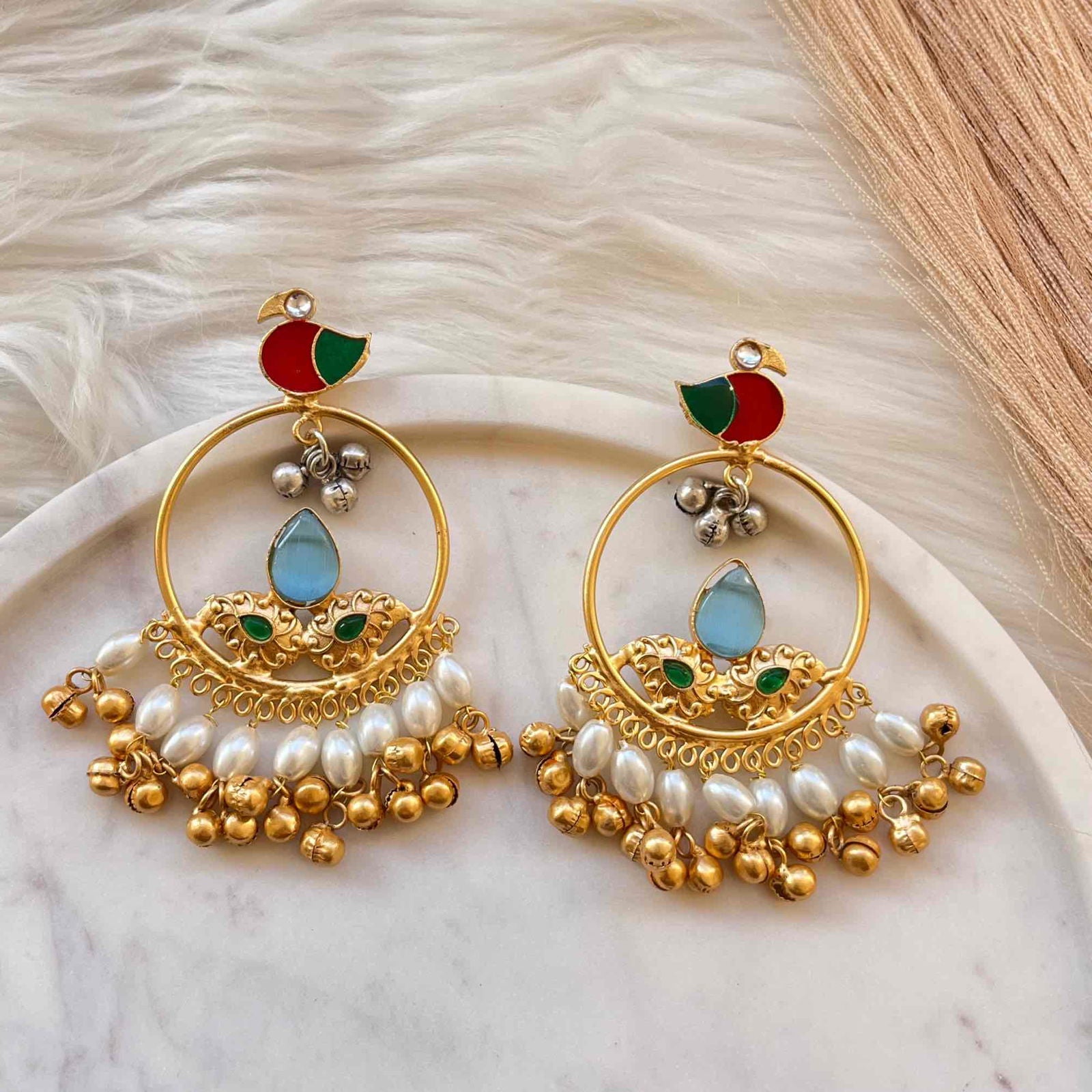 Light Blue Round Chidiya Golden Fusion Earrings - womaniya - Light Blue Round Chidiya Golden Fusion Earrings - womaniya -  -  -  - #tag1# - #tag2# - #tag3# - #tag4#
