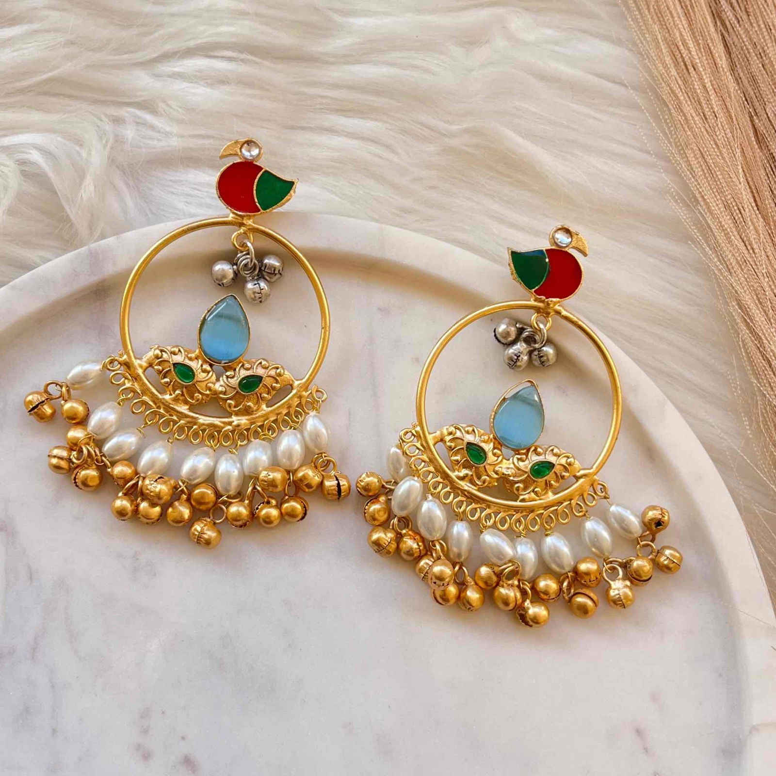 Light Blue Round Chidiya Golden Fusion Earrings - womaniya - Light Blue Round Chidiya Golden Fusion Earrings - womaniya -  -  -  - #tag1# - #tag2# - #tag3# - #tag4#