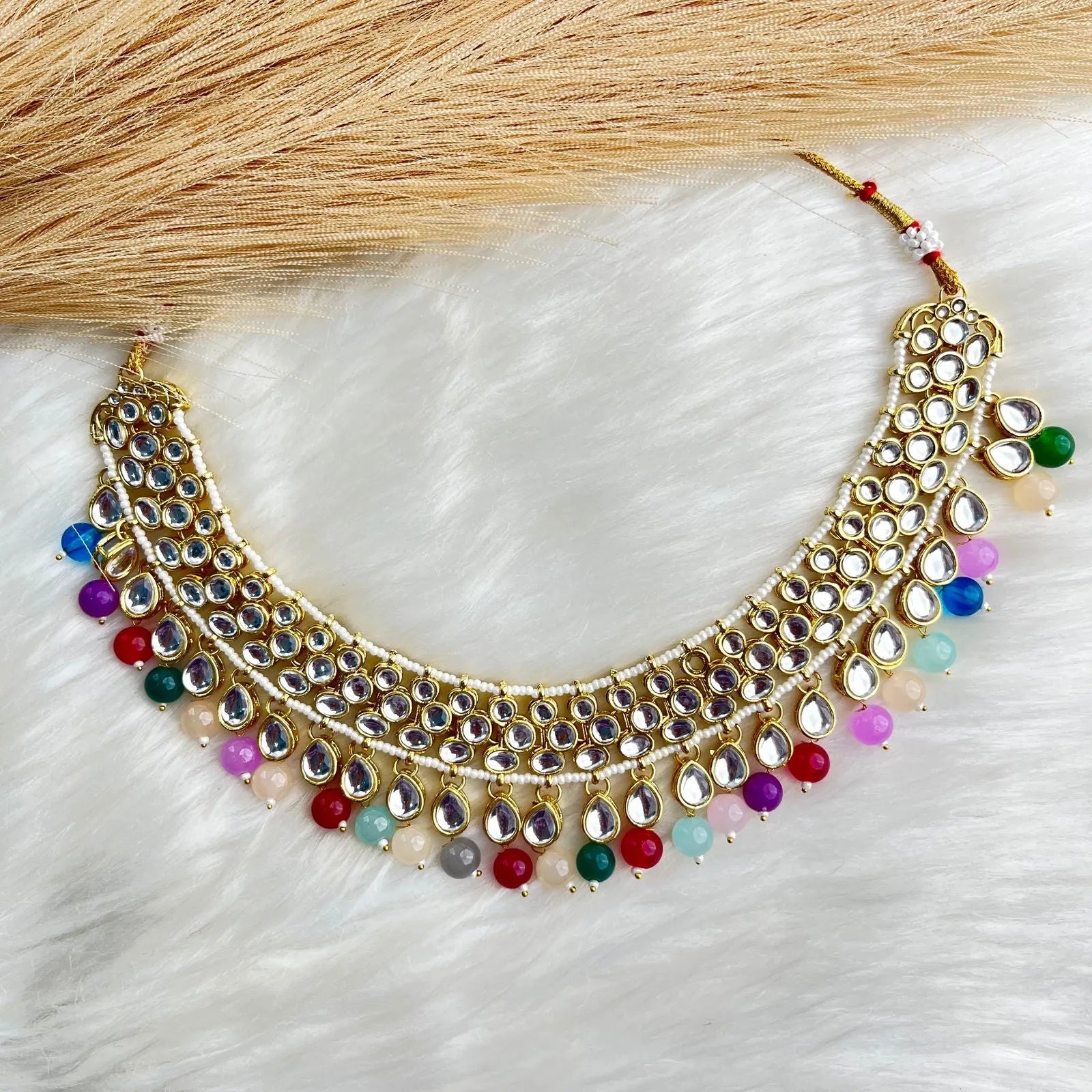 Multicolor Floral Glow Kundan Charm Necklace Set - womaniya - Multicolor Floral Glow Kundan Charm Necklace Set - womaniya -  -  -  - #tag1# - #tag2# - #tag3# - #tag4#
