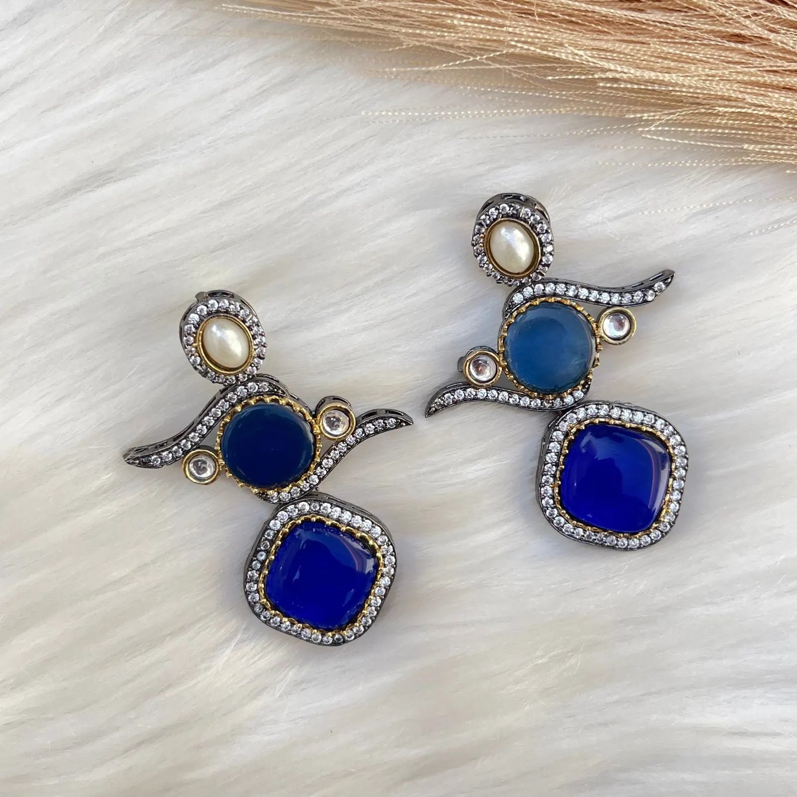 Navy Blue Classic Modern Blend Earrings - womaniya - Navy Blue Classic Modern Blend Earrings - womaniya -  -  -  - #tag1# - #tag2# - #tag3# - #tag4#