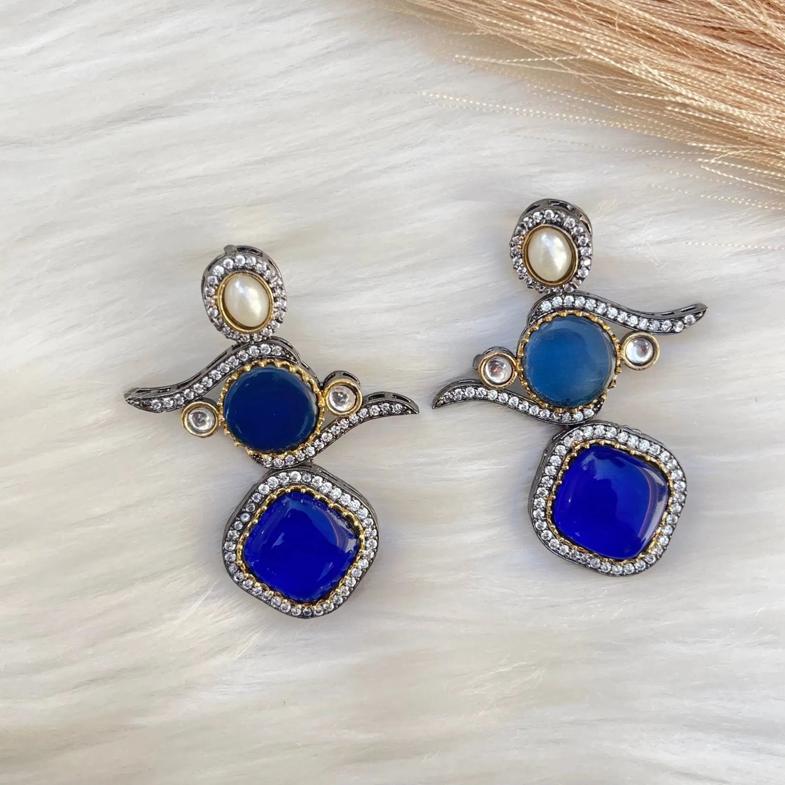 Navy Blue Classic Modern Blend Earrings - womaniya - Navy Blue Classic Modern Blend Earrings - womaniya -  -  -  - #tag1# - #tag2# - #tag3# - #tag4#