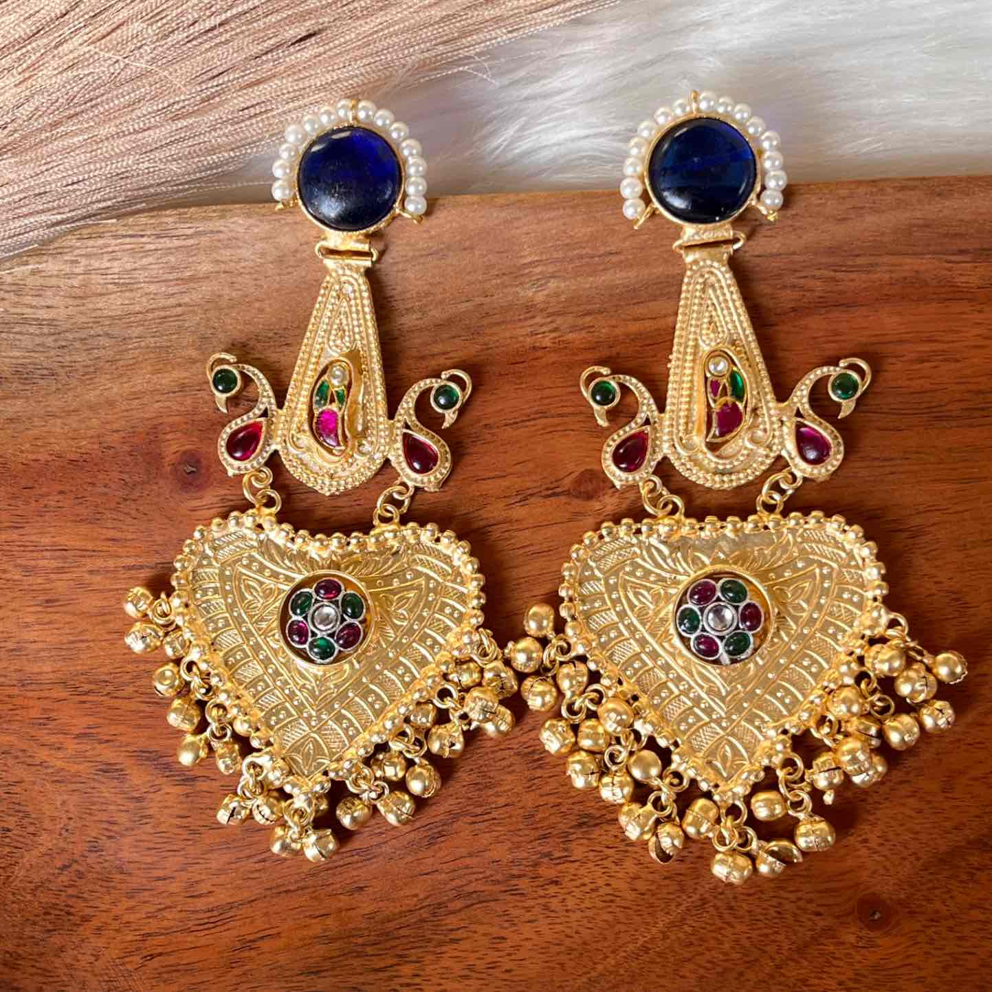 Navy Blue Meenakshi Fusion Golden Earrings - womaniya - Navy Blue Meenakshi Fusion Golden Earrings - womaniya -  -  -  - #tag1# - #tag2# - #tag3# - #tag4#