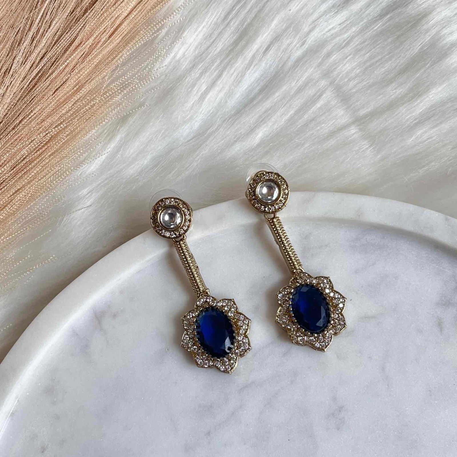 Navy Blue Round Fusion AD Earrings - womaniya - Navy Blue Round Fusion AD Earrings - womaniya -  -  -  - #tag1# - #tag2# - #tag3# - #tag4#