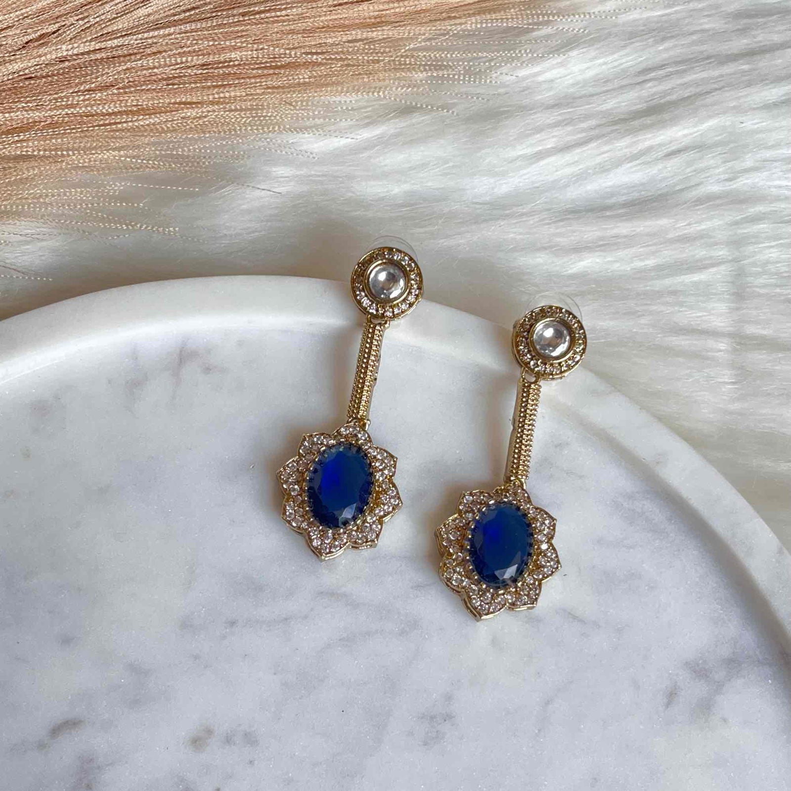 Navy Blue Round Fusion AD Earrings - womaniya - Navy Blue Round Fusion AD Earrings - womaniya -  -  -  - #tag1# - #tag2# - #tag3# - #tag4#