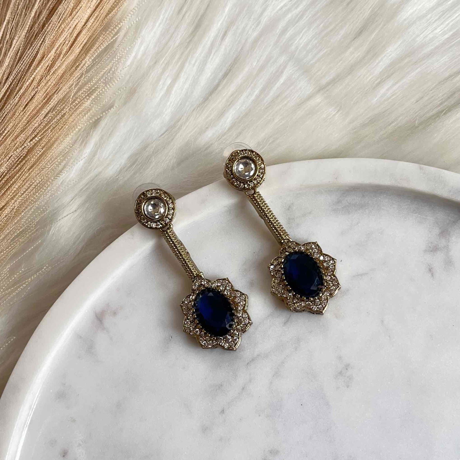 Navy Blue Round Fusion AD Earrings - womaniya - Navy Blue Round Fusion AD Earrings - womaniya -  -  -  - #tag1# - #tag2# - #tag3# - #tag4#