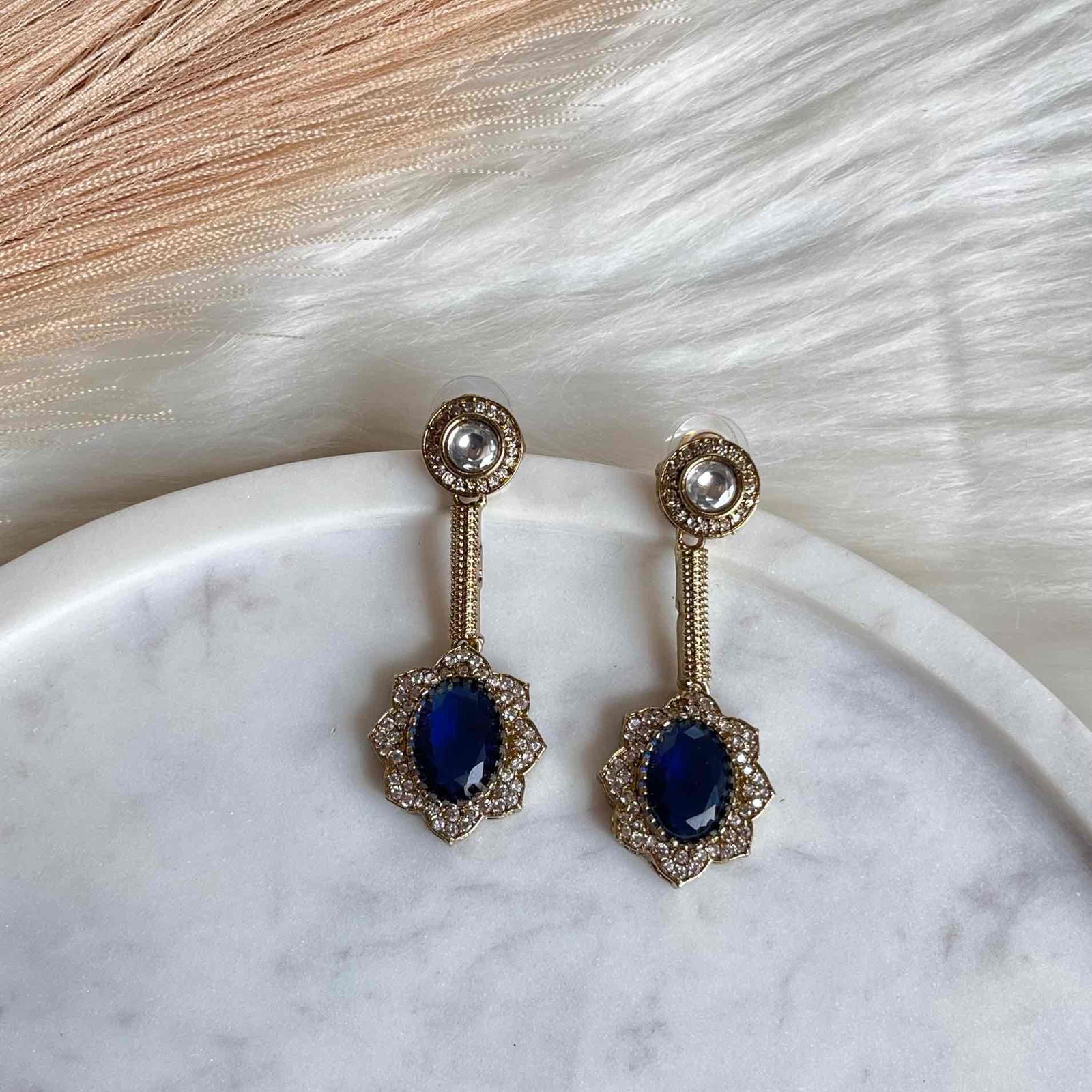 Navy Blue Round Fusion AD Earrings - womaniya - Navy Blue Round Fusion AD Earrings - womaniya -  -  -  - #tag1# - #tag2# - #tag3# - #tag4#