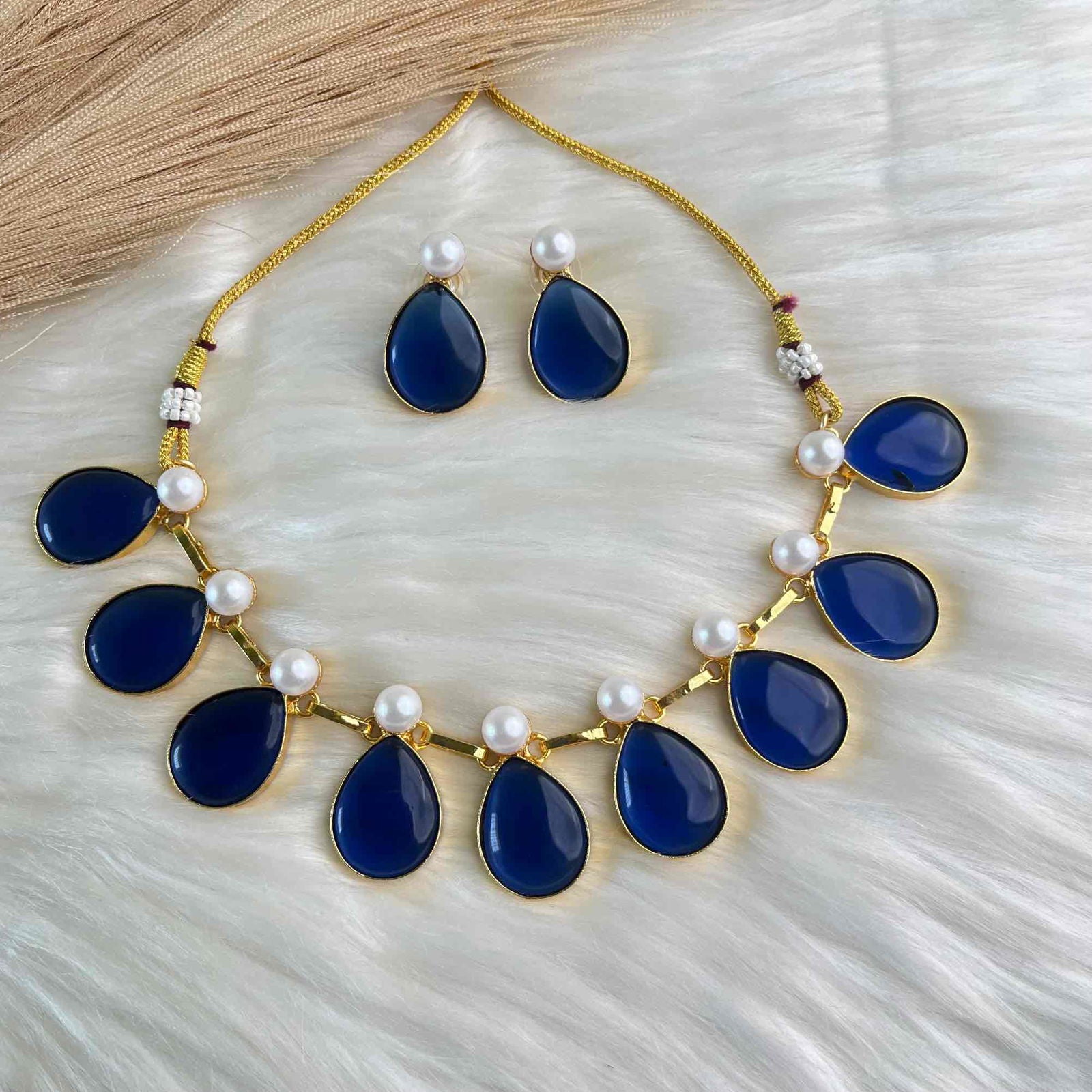 Navy Blue Sophia Drops Necklace Set - womaniya - Navy Blue Sophia Drops Necklace Set - womaniya -  -  -  - #tag1# - #tag2# - #tag3# - #tag4#