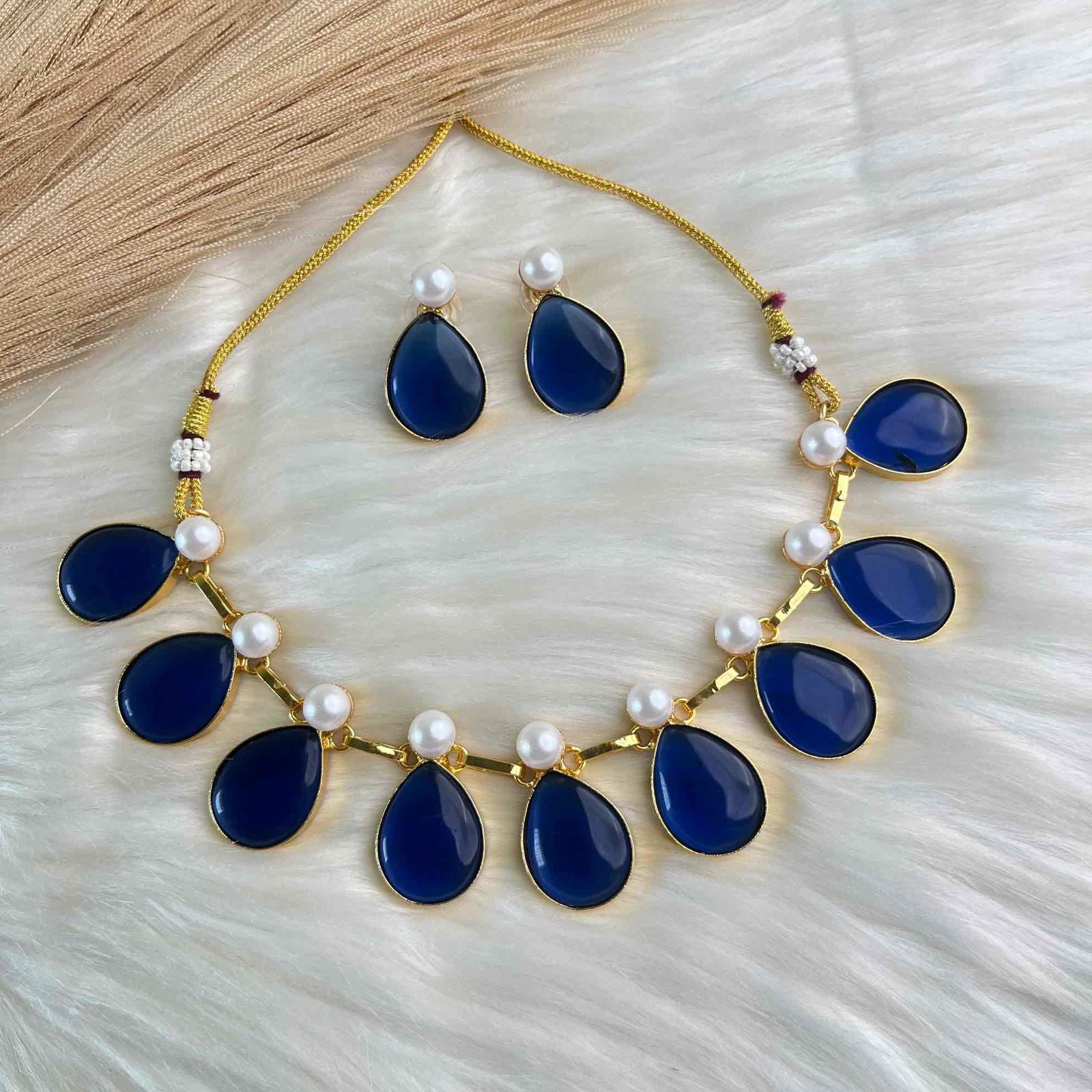 Navy Blue Sophia Drops Necklace Set - womaniya - Navy Blue Sophia Drops Necklace Set - womaniya -  -  -  - #tag1# - #tag2# - #tag3# - #tag4#