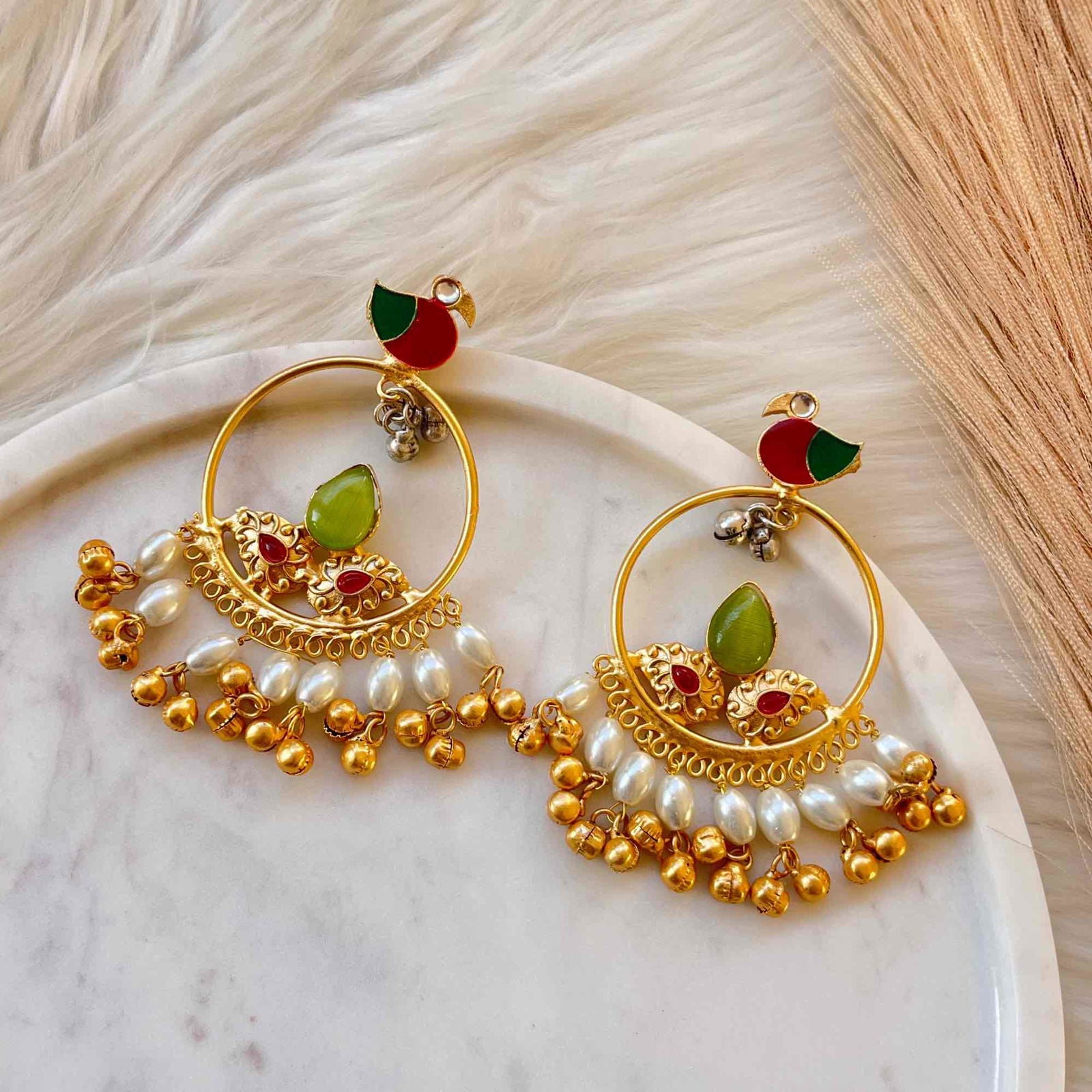 Parrot Green Round Chidiya Golden Fusion Earrings - womaniya - Parrot Green Round Chidiya Golden Fusion Earrings - womaniya -  -  -  - #tag1# - #tag2# - #tag3# - #tag4#