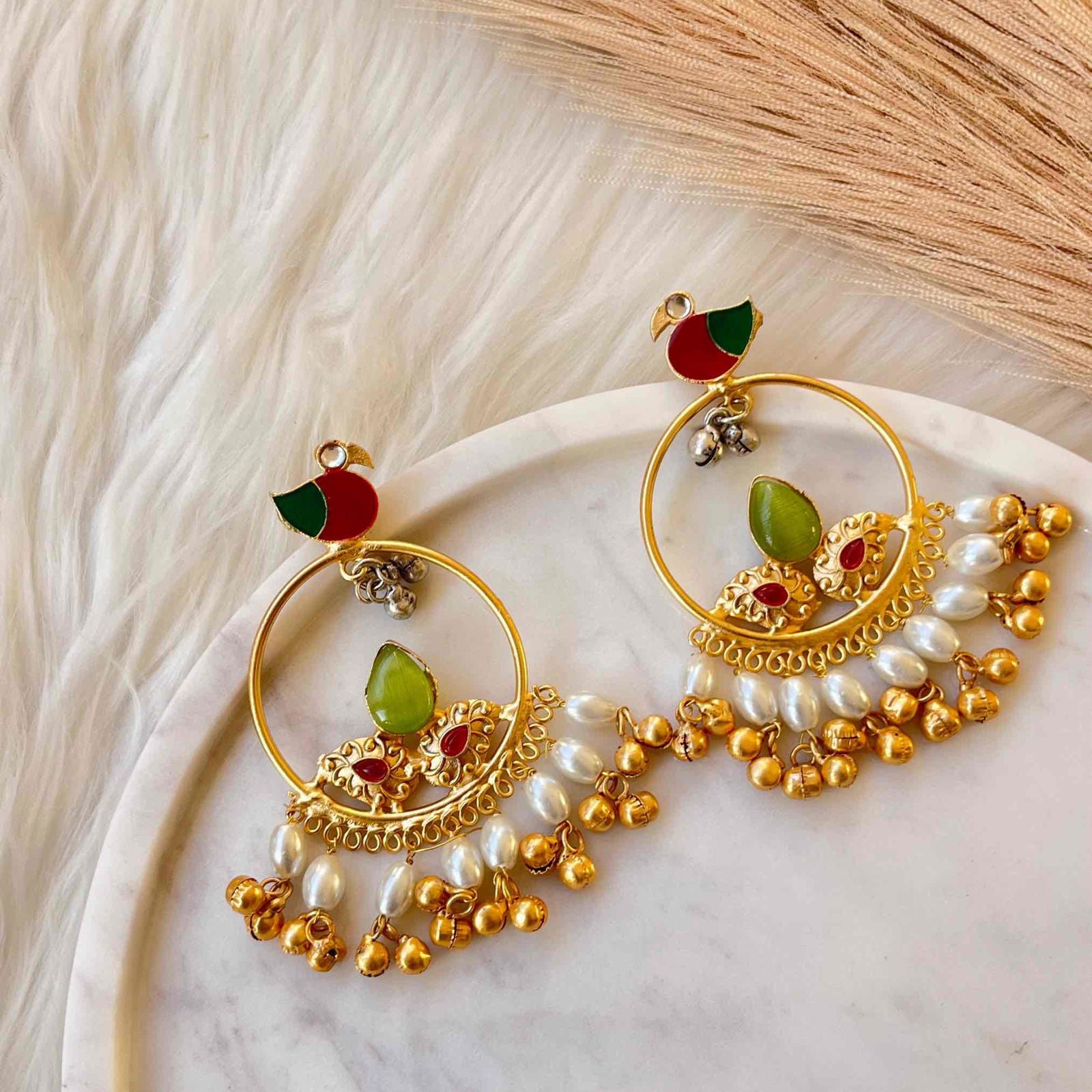 Parrot Green Round Chidiya Golden Fusion Earrings - womaniya - Parrot Green Round Chidiya Golden Fusion Earrings - womaniya -  -  -  - #tag1# - #tag2# - #tag3# - #tag4#