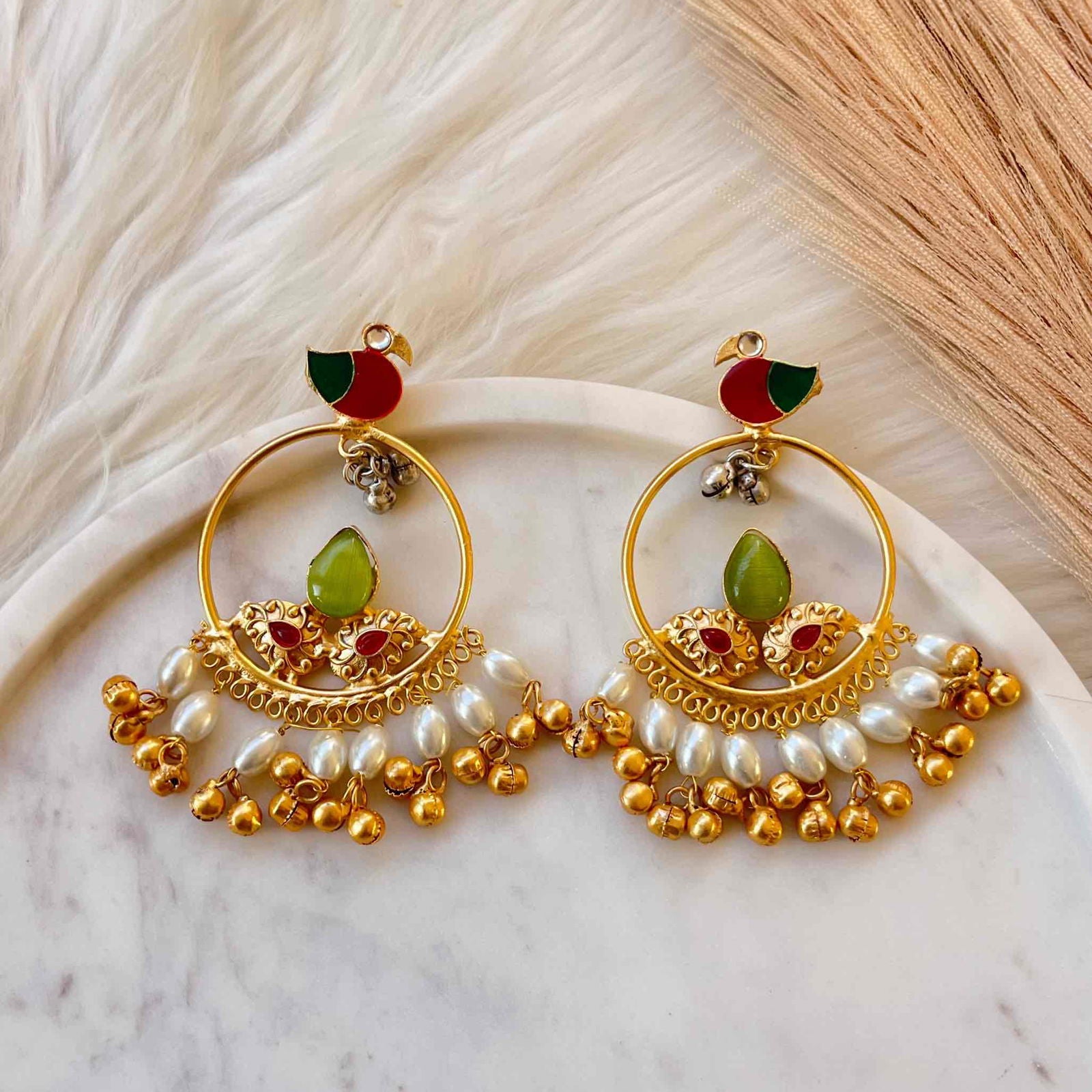 Parrot Green Round Chidiya Golden Fusion Earrings - womaniya - Parrot Green Round Chidiya Golden Fusion Earrings - womaniya -  -  -  - #tag1# - #tag2# - #tag3# - #tag4#
