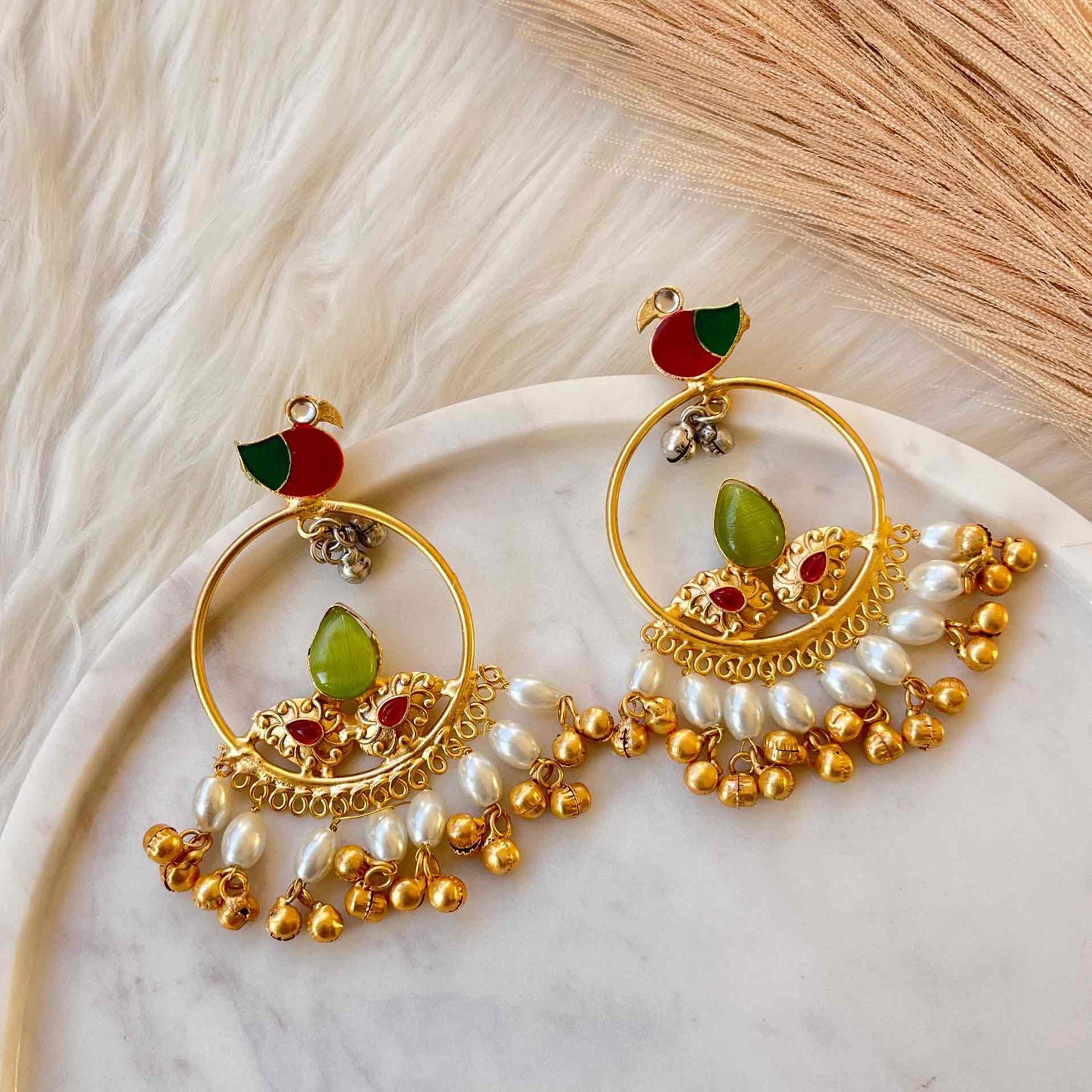 Parrot Green Round Chidiya Golden Fusion Earrings - womaniya - Parrot Green Round Chidiya Golden Fusion Earrings - womaniya -  -  -  - #tag1# - #tag2# - #tag3# - #tag4#