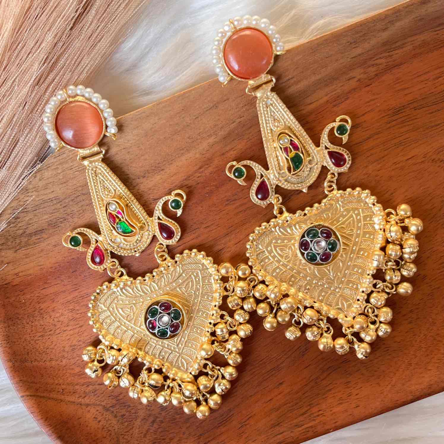 Peach Meenakshi Fusion Golden Earrings - womaniya - Peach Meenakshi Fusion Golden Earrings - womaniya -  -  -  - #tag1# - #tag2# - #tag3# - #tag4#